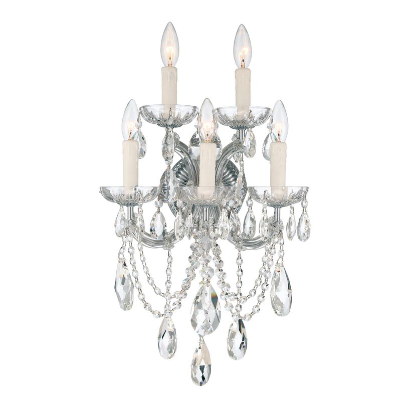 Maria Theresa 22 Inch 5 Light Wall Sconce by Crystorama