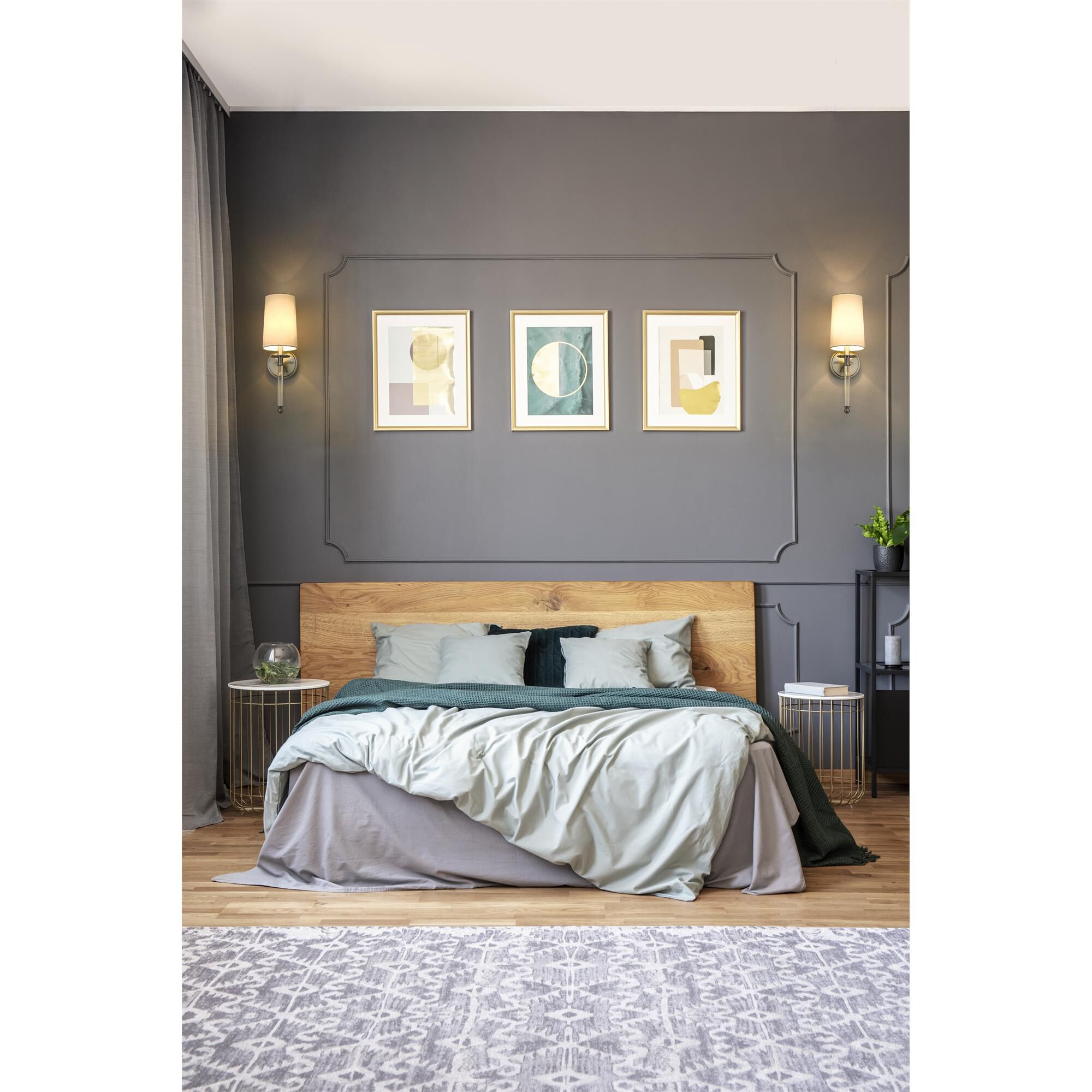 Shown in Brushed Nickel finish and Fabric glass and Fabric shade
