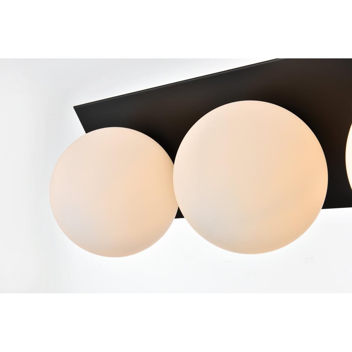 Shown in Black  finish and Frosted White glass