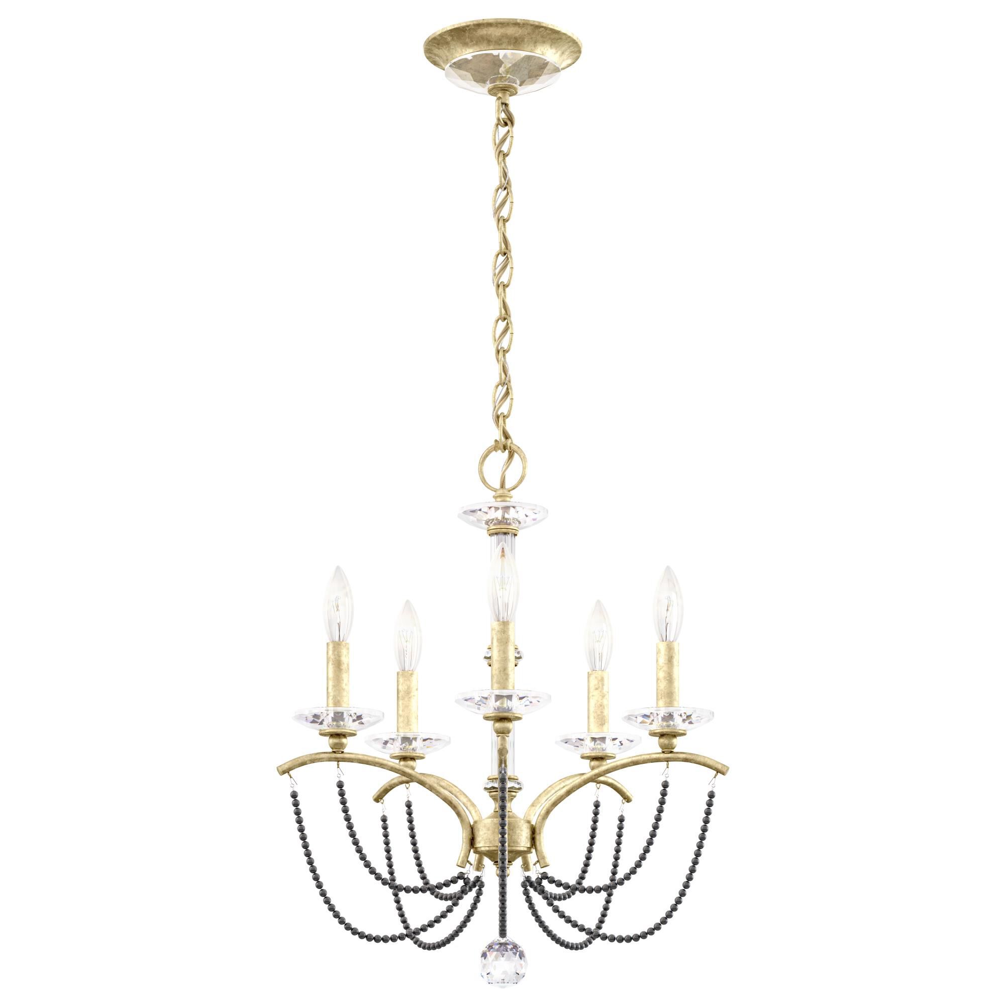 Shown in Heirloom Silver finish and Dark Grey Pearl crystal