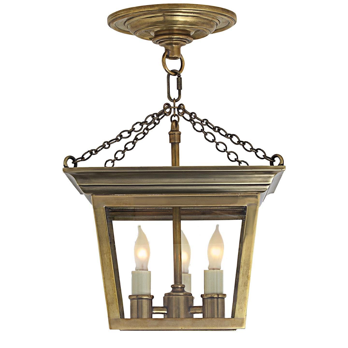 Chapman & Myers Cornice 9 Inch 3 Light Semi Flush Mount by Visual Comfort Signature Collection