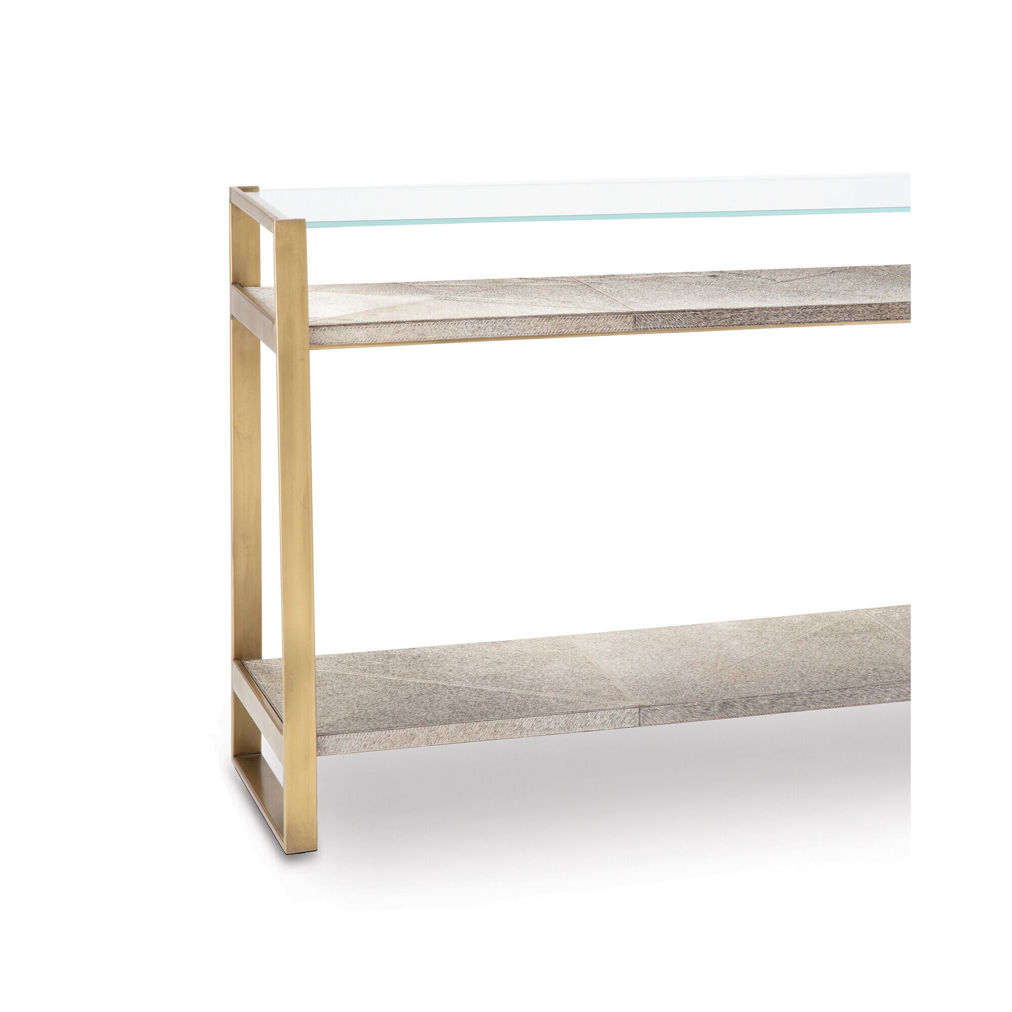 Shown in Brass finish and - None - shade