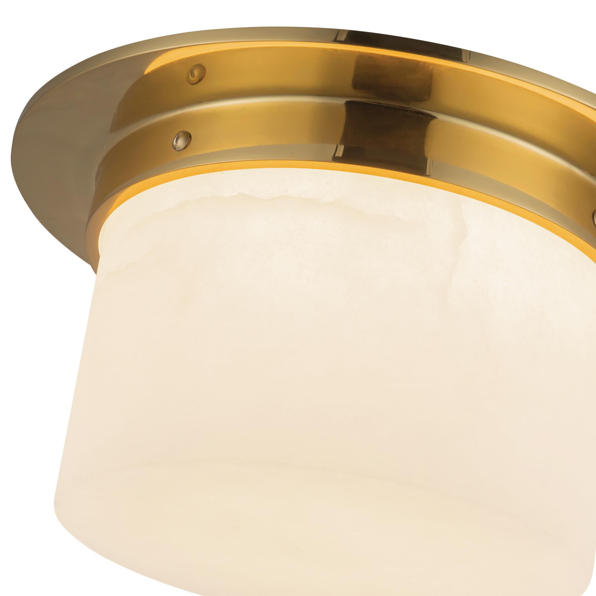 Shown in Patina Brass finish and Alabaster glass