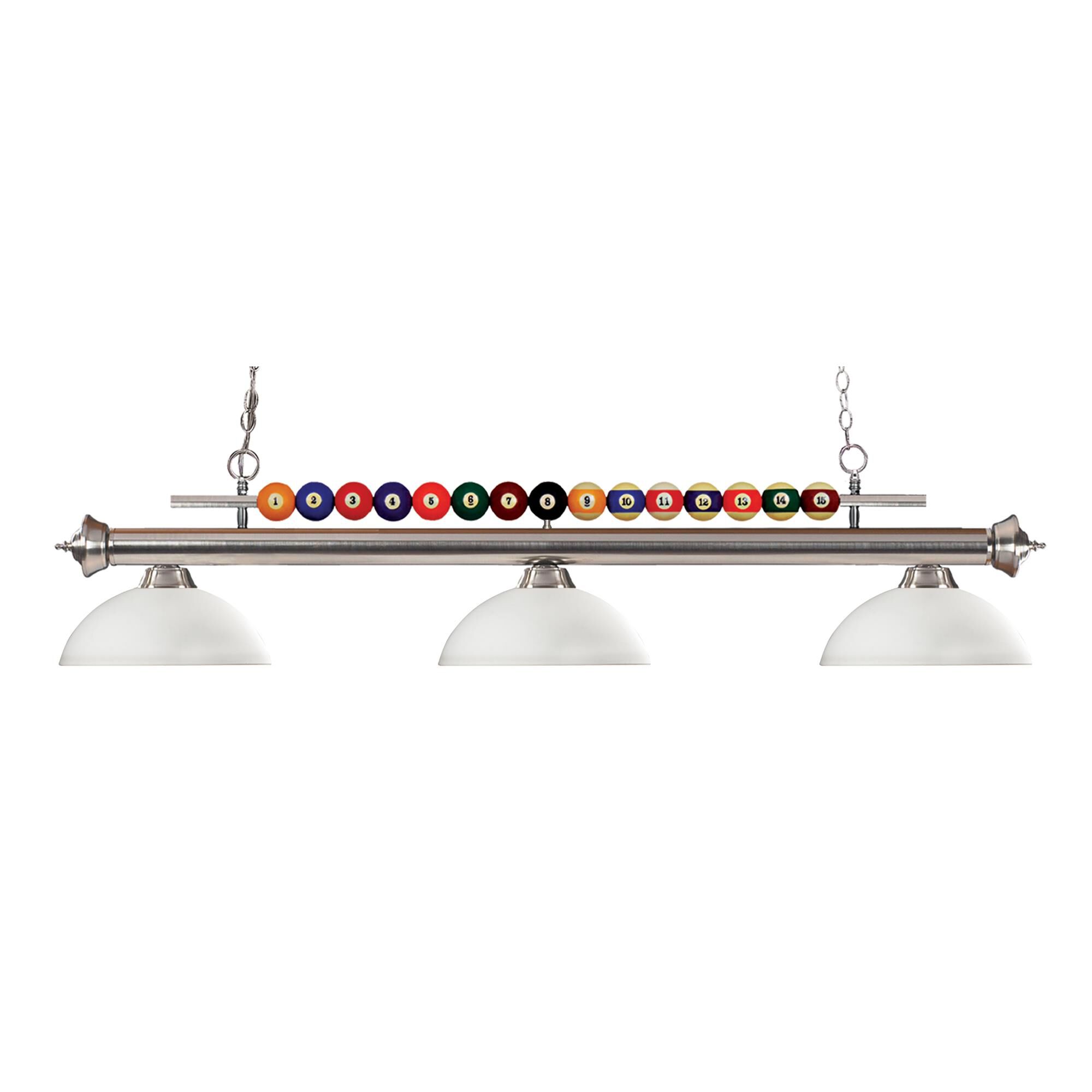Shown in Brushed Nickel finish and Glass shade