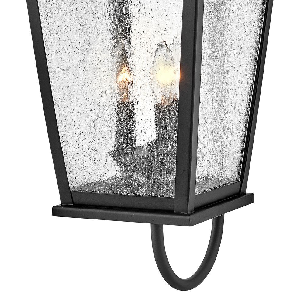 Shown in Black finish and Clear Seedy glass