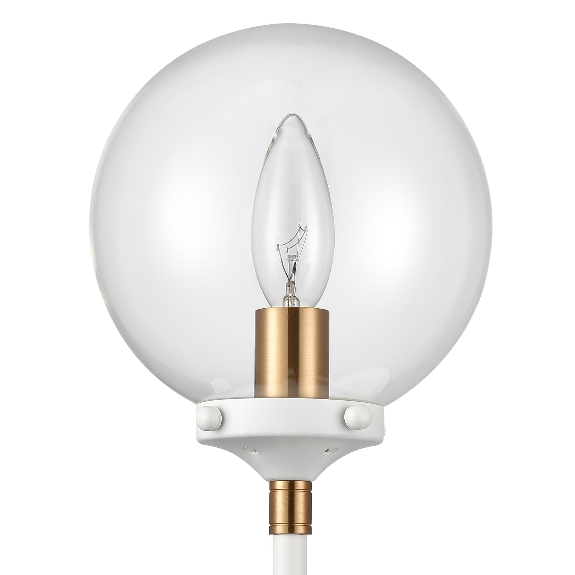 Shown in White finish and Clear glass