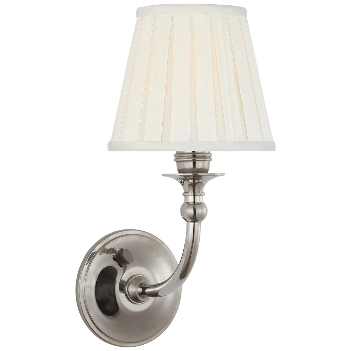 Shown in Butler's Silver finish and Silk Box Pleat shade