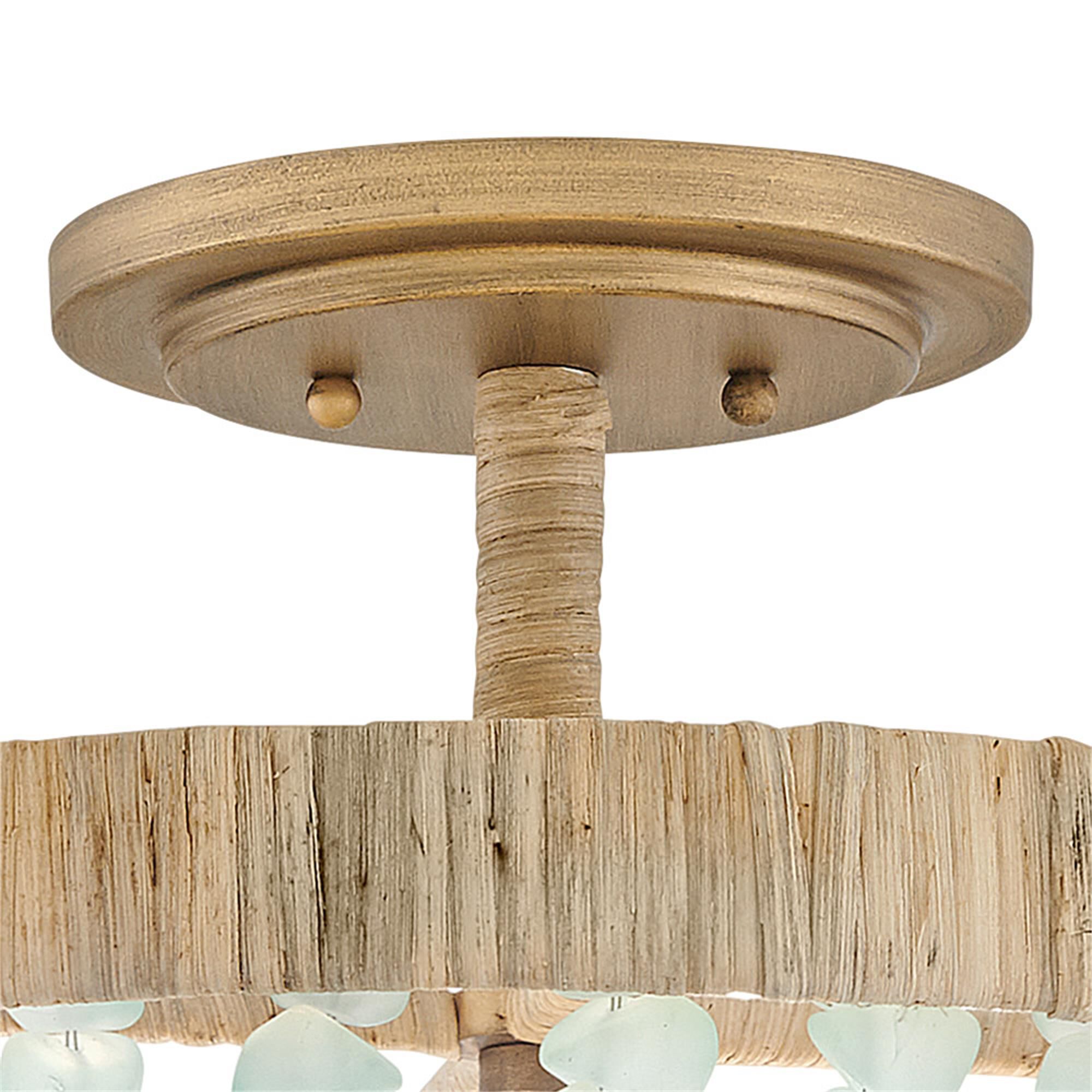 Shown in Burnished Gold finish and Blue Sea glass