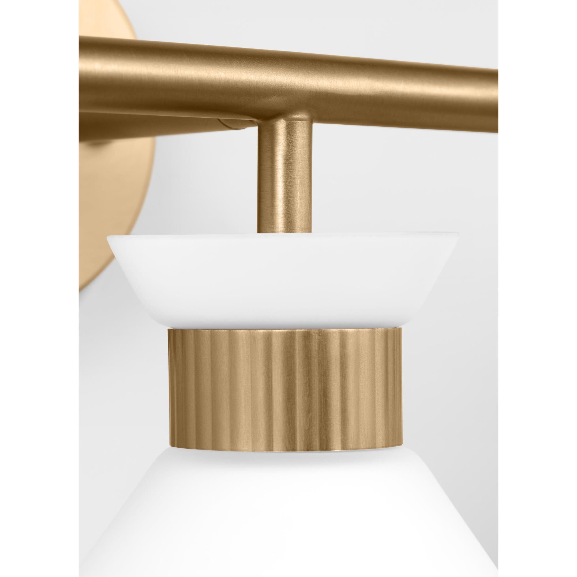 Shown in Satin Brass finish and Etched White Glass s shade