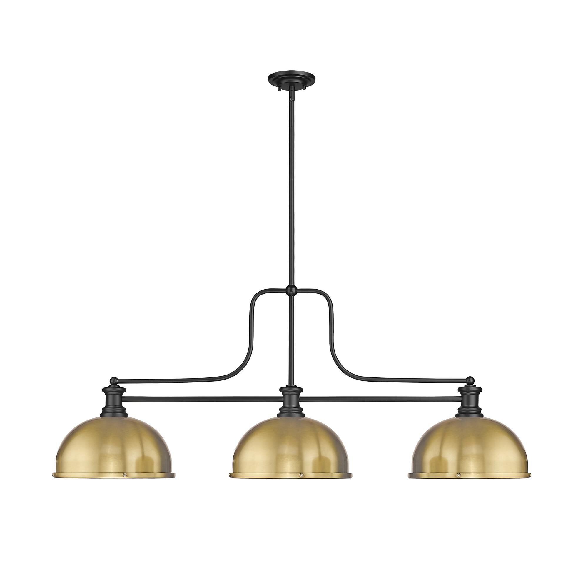 Shown in Matte Black finish and Heritage Brass shade