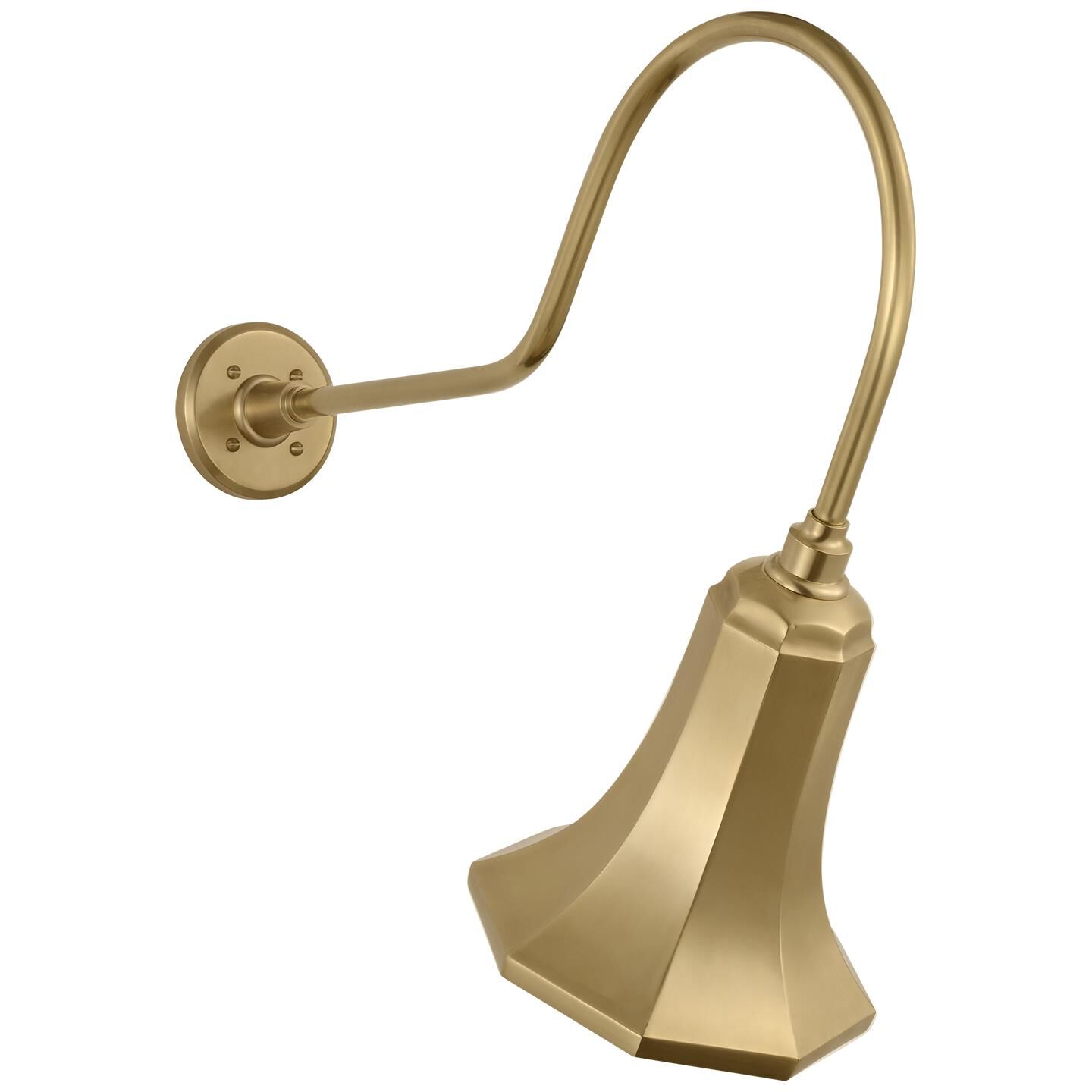 Shown in Hand-Rubbed Antique Brass finish and Gold shade