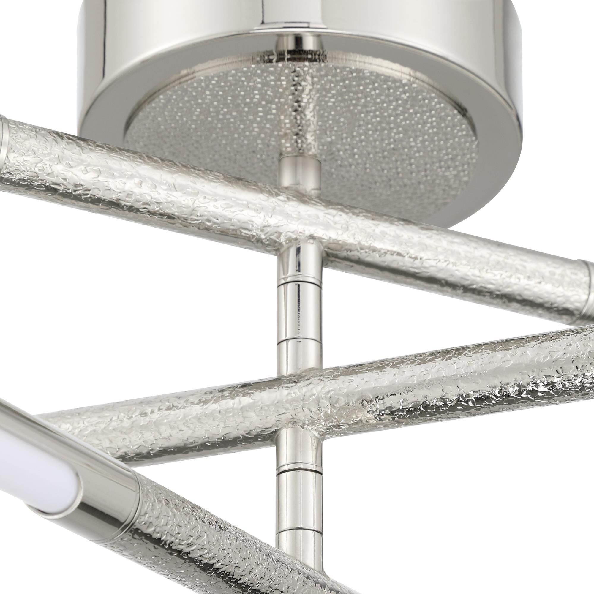 Shown in Polished Nickel finish and White glass