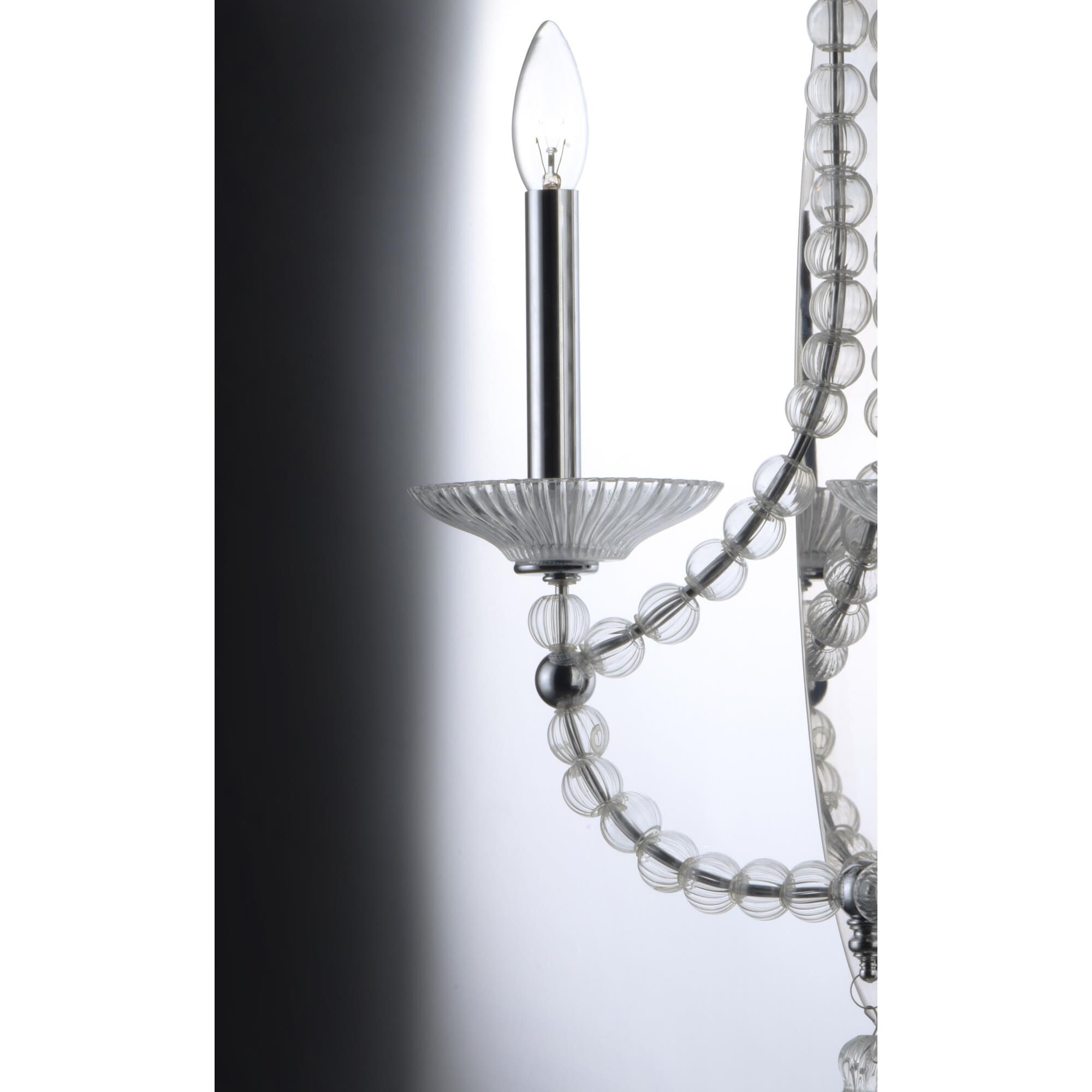 Shown in Polished Nickel finish and Clear glass