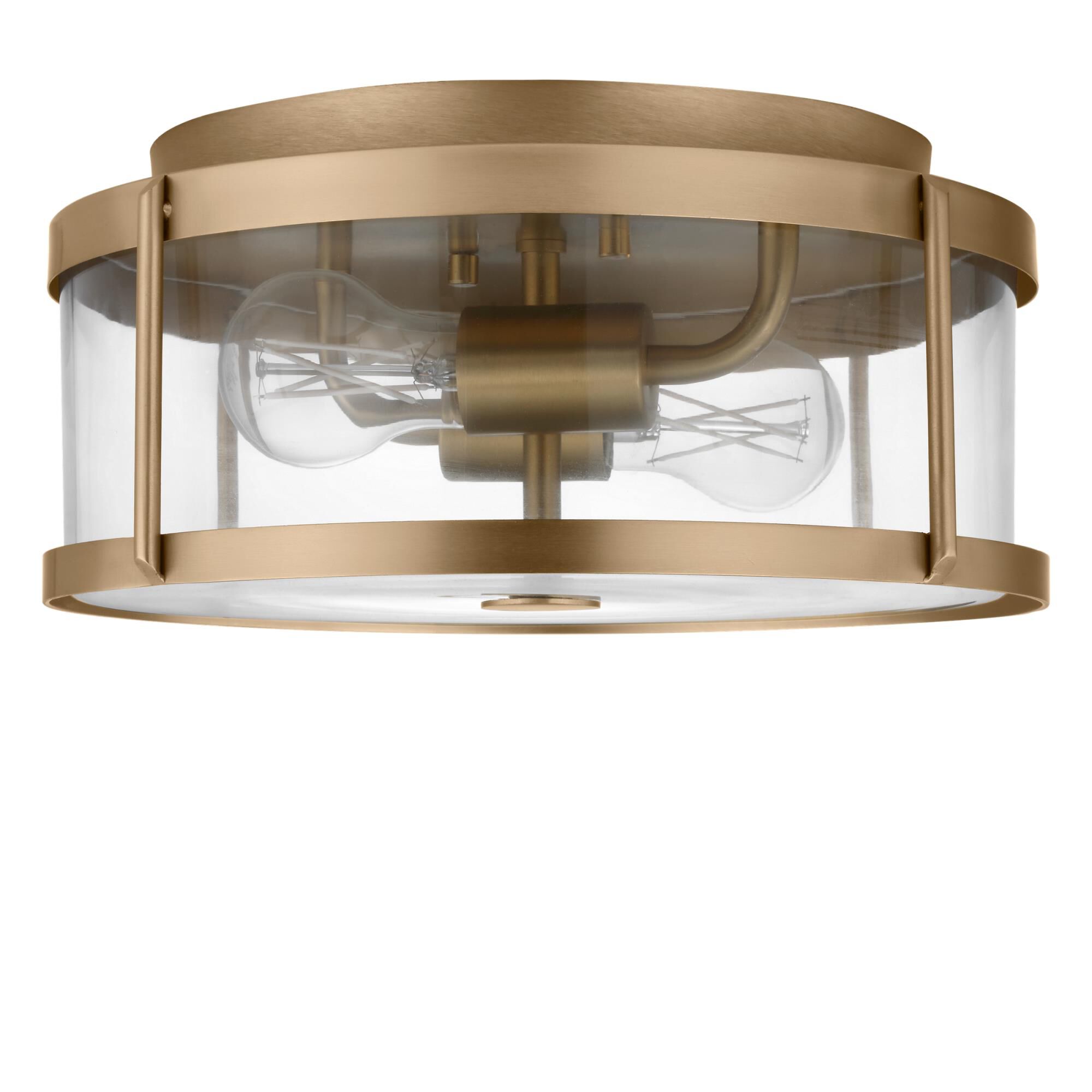 Shown in Satin Brass finish and Clear glass