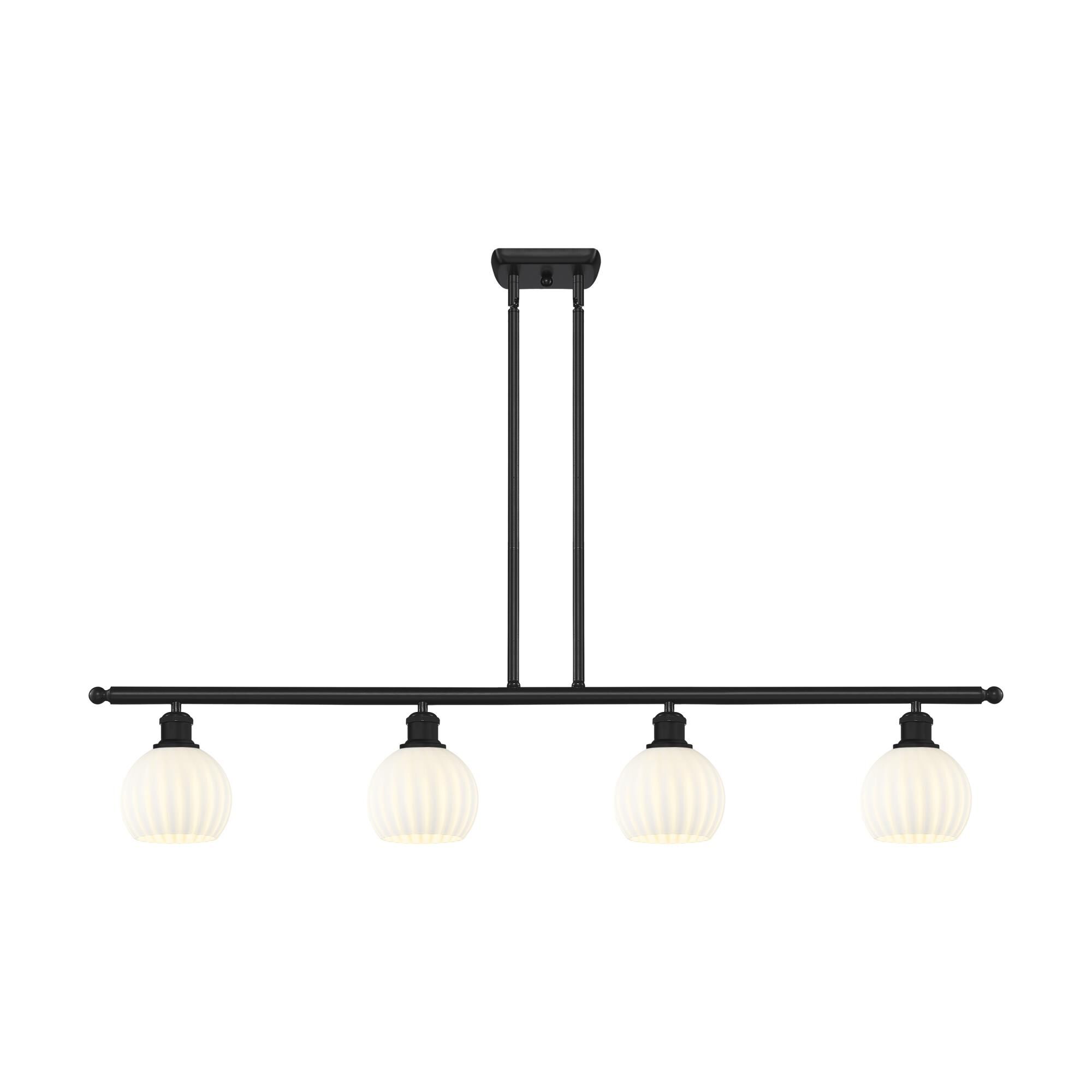 Shown in Matte Black finish and White Venetian glass