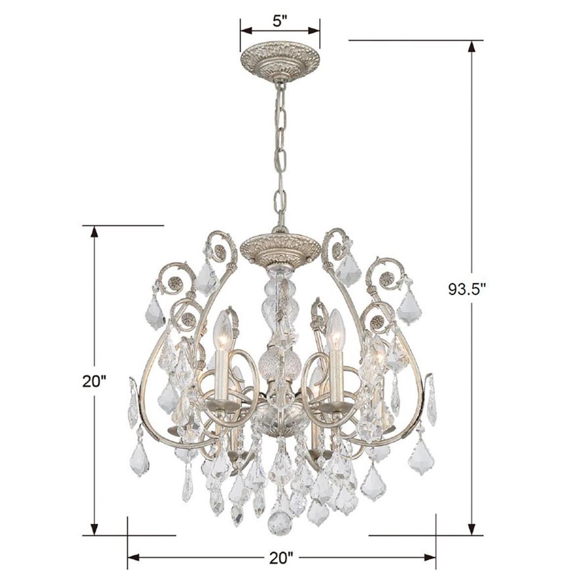 Shown in Olde Silver finish and Hand Cut Crystal crystal