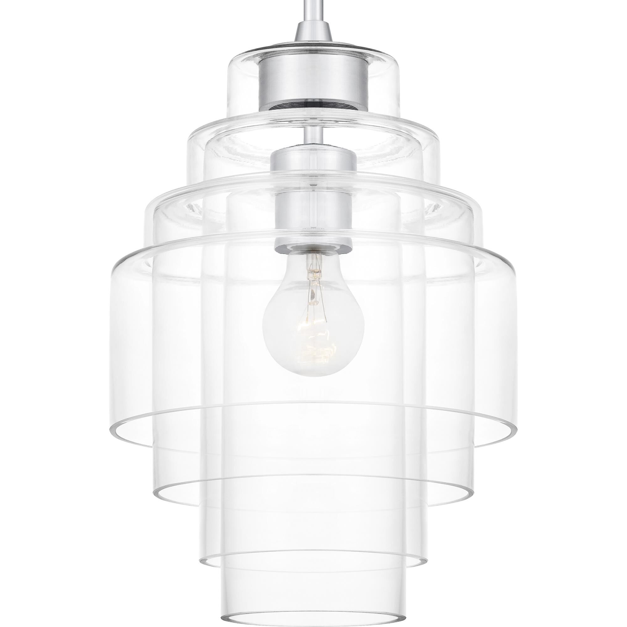 Shown in Polished Chrome finish and Clear Glass shade