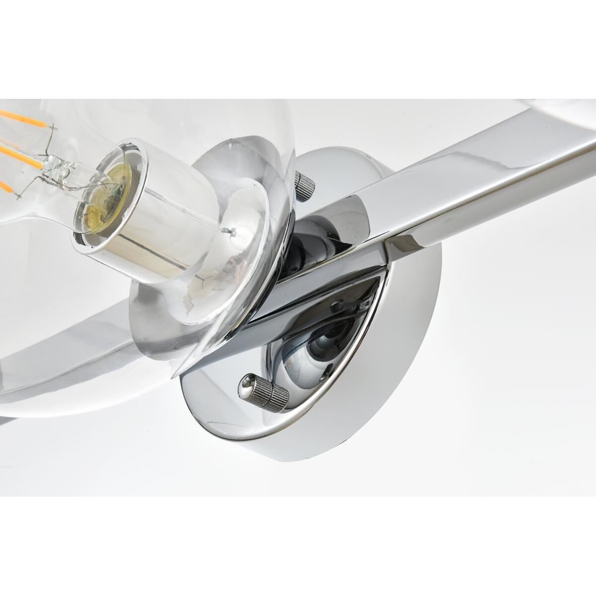 Shown in Chrome  finish and Clear glass