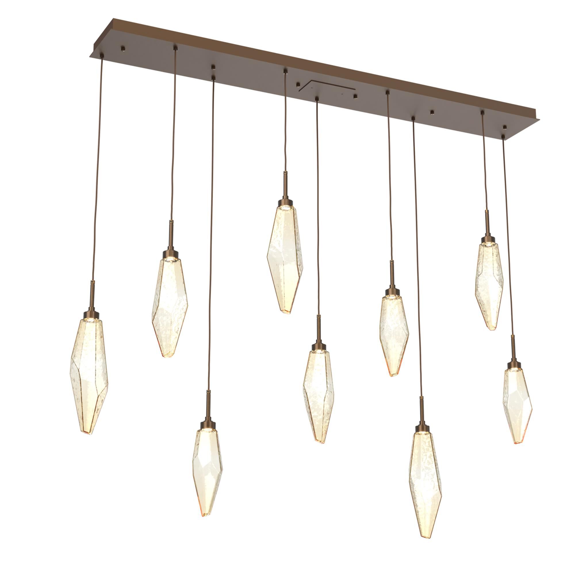 Shown in Flat Bronze finish and Chilled Amber glass