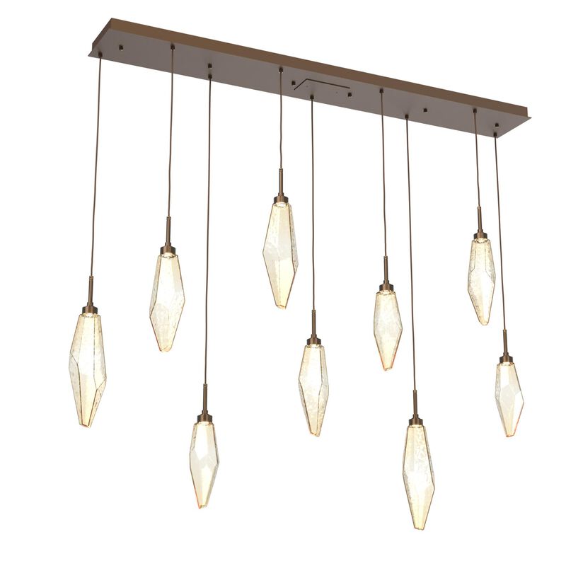 Rock Crystal Linear Suspension Light by Hammerton Studio