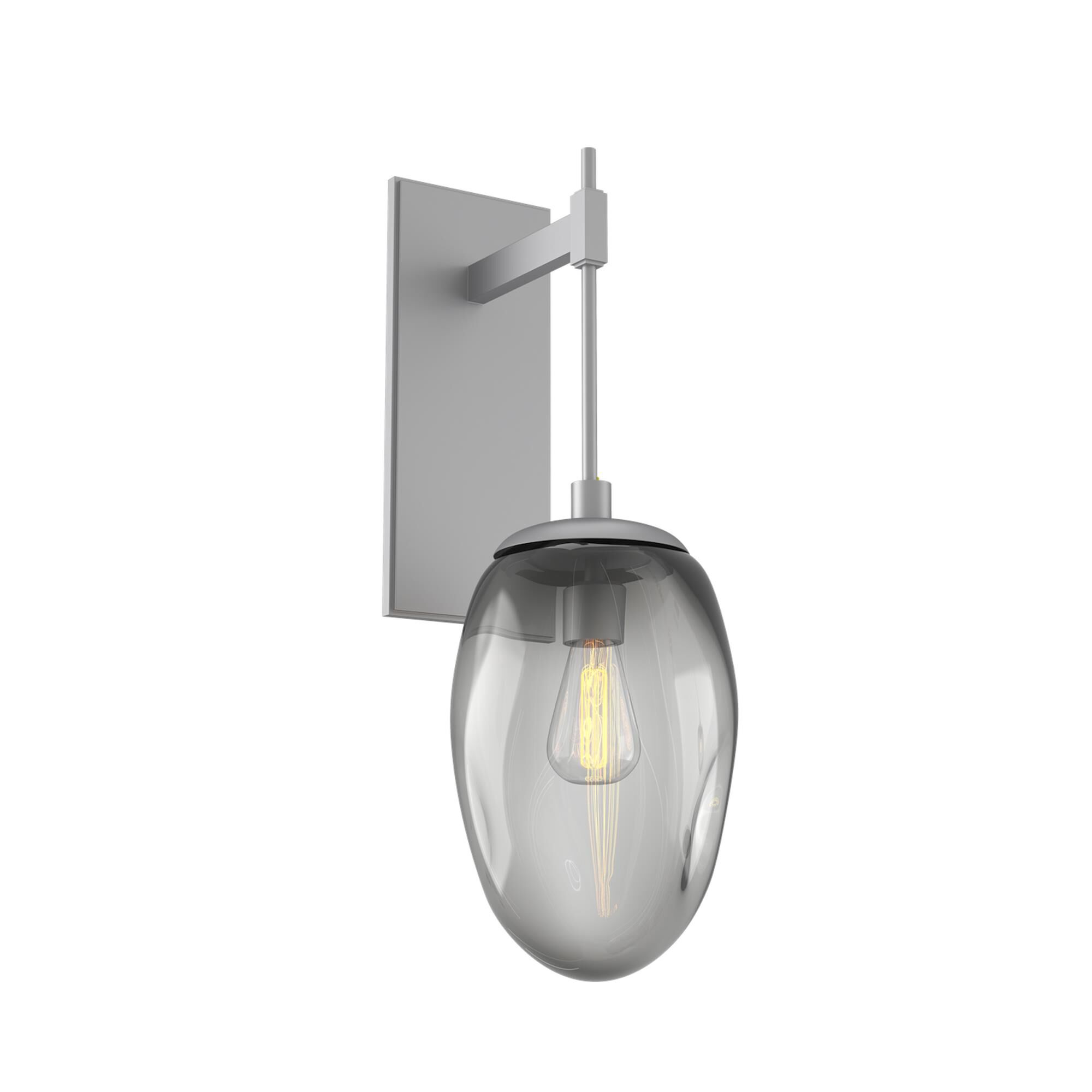 Shown in Classic Silver finish and Smoke Blown glass