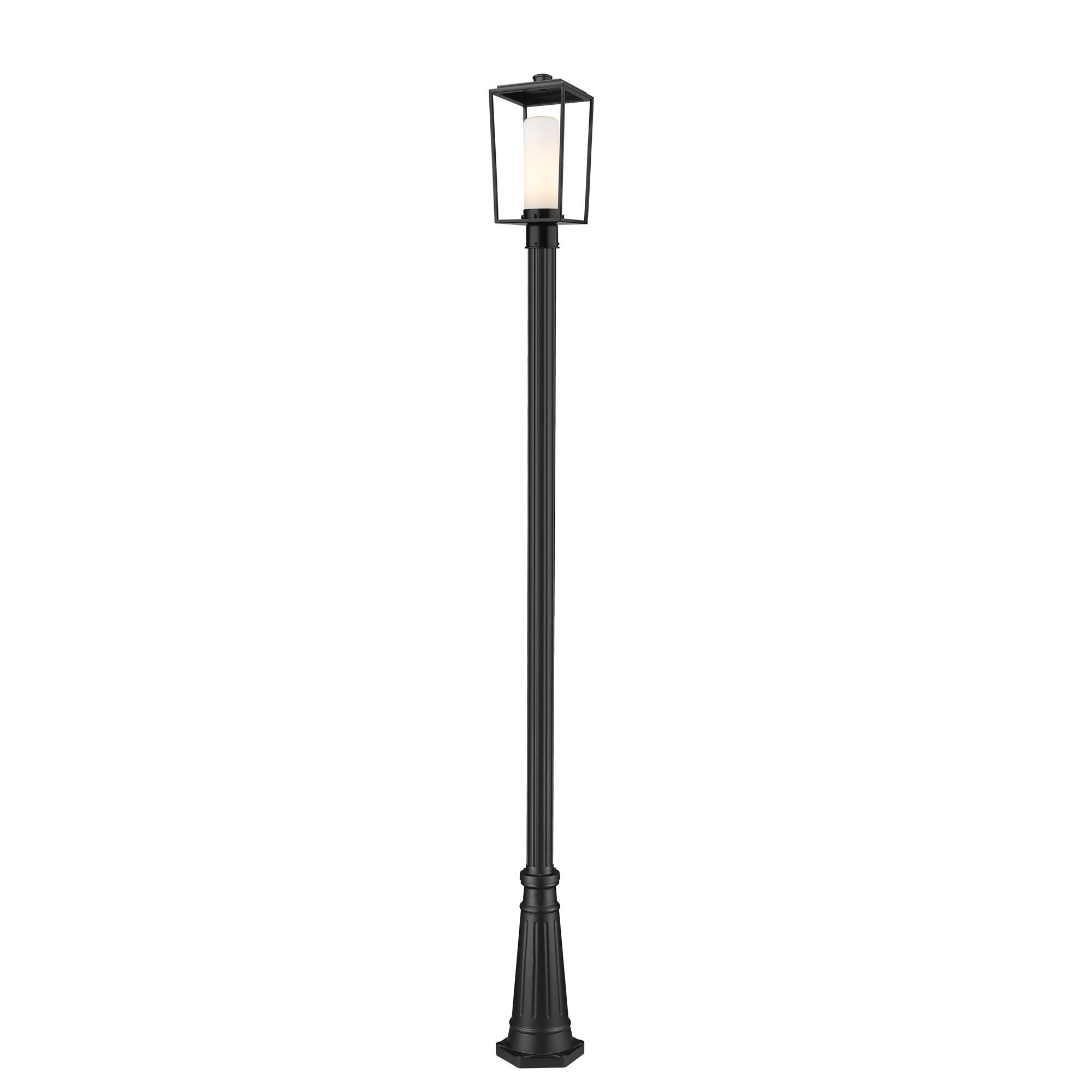 Shown in Black finish and Glass shade