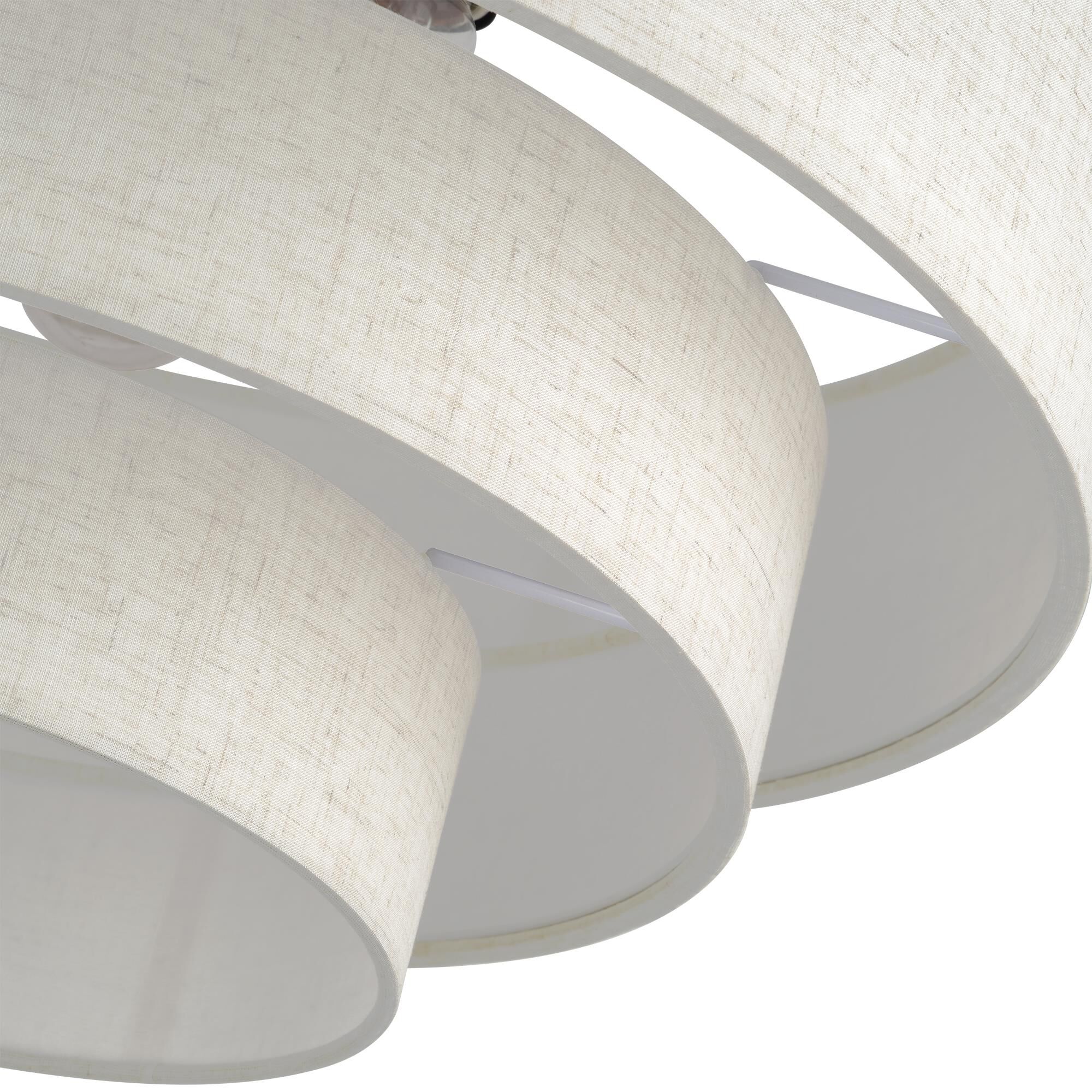 Shown in English Bronze finish and Hand Crafted Oatmeal Color Fabric with White Color Inside shade