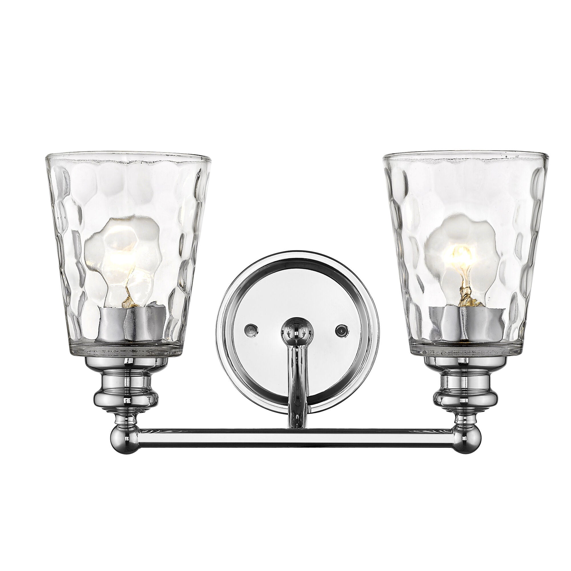 Shown in Chrome finish and Clear glass and Clear, Optic Cone Shaped Glass shade