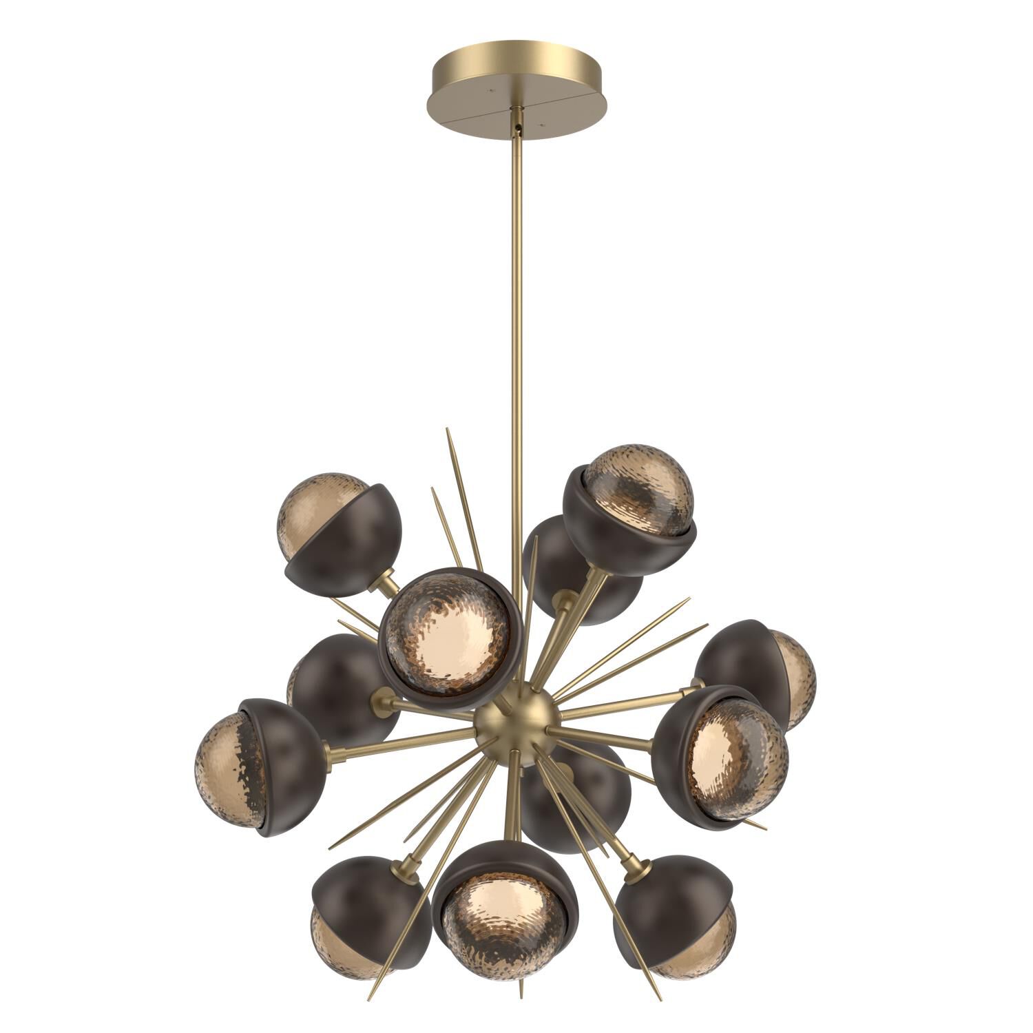 Shown in Gilded Brass finish and Bronze glass and Flat Bronze accent