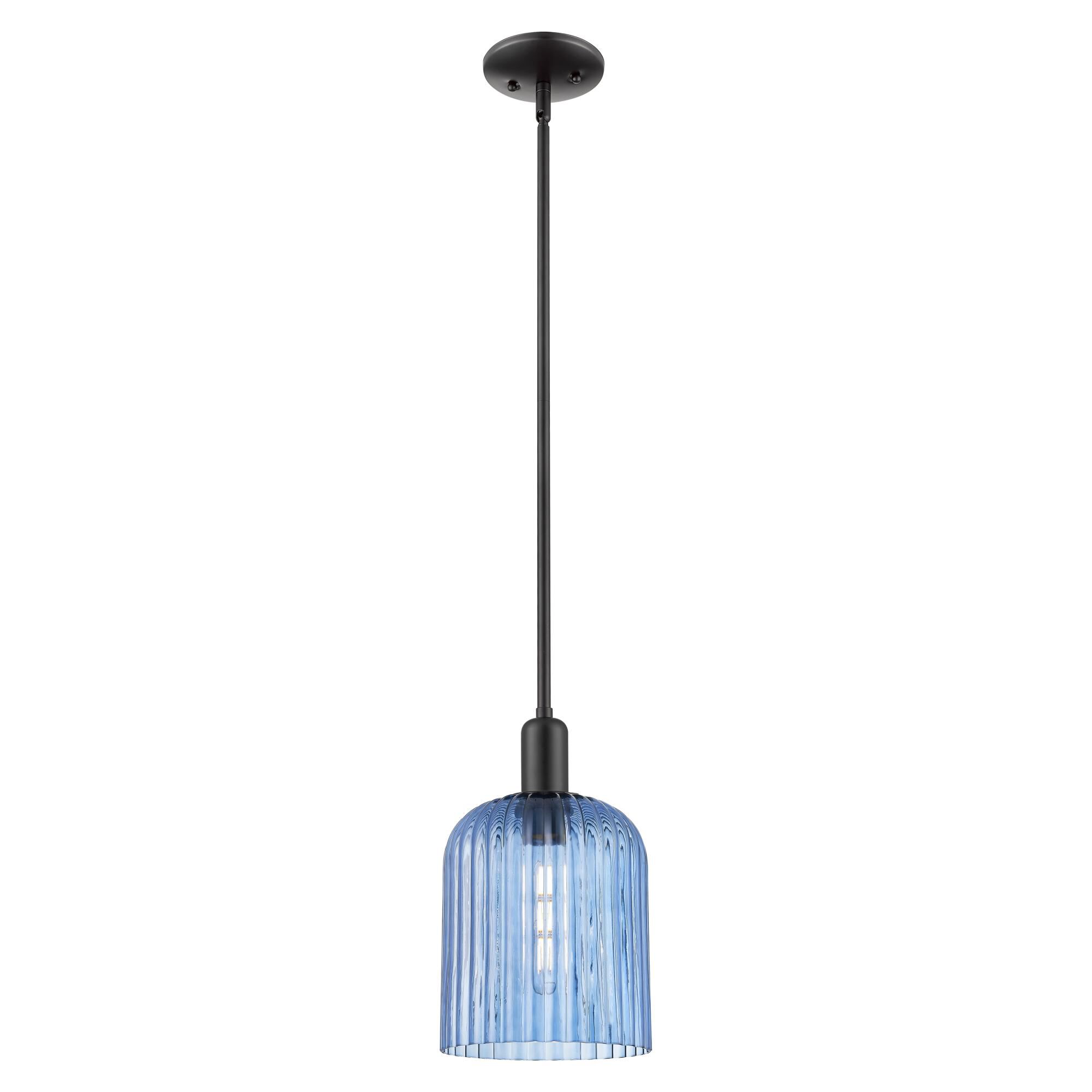 Shown in Matte Black finish and Blue glass