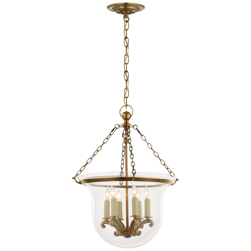 Chapman & Myers Country Bell Jar 15 Inch Cage Pendant by Visual Comfort Signature Collection