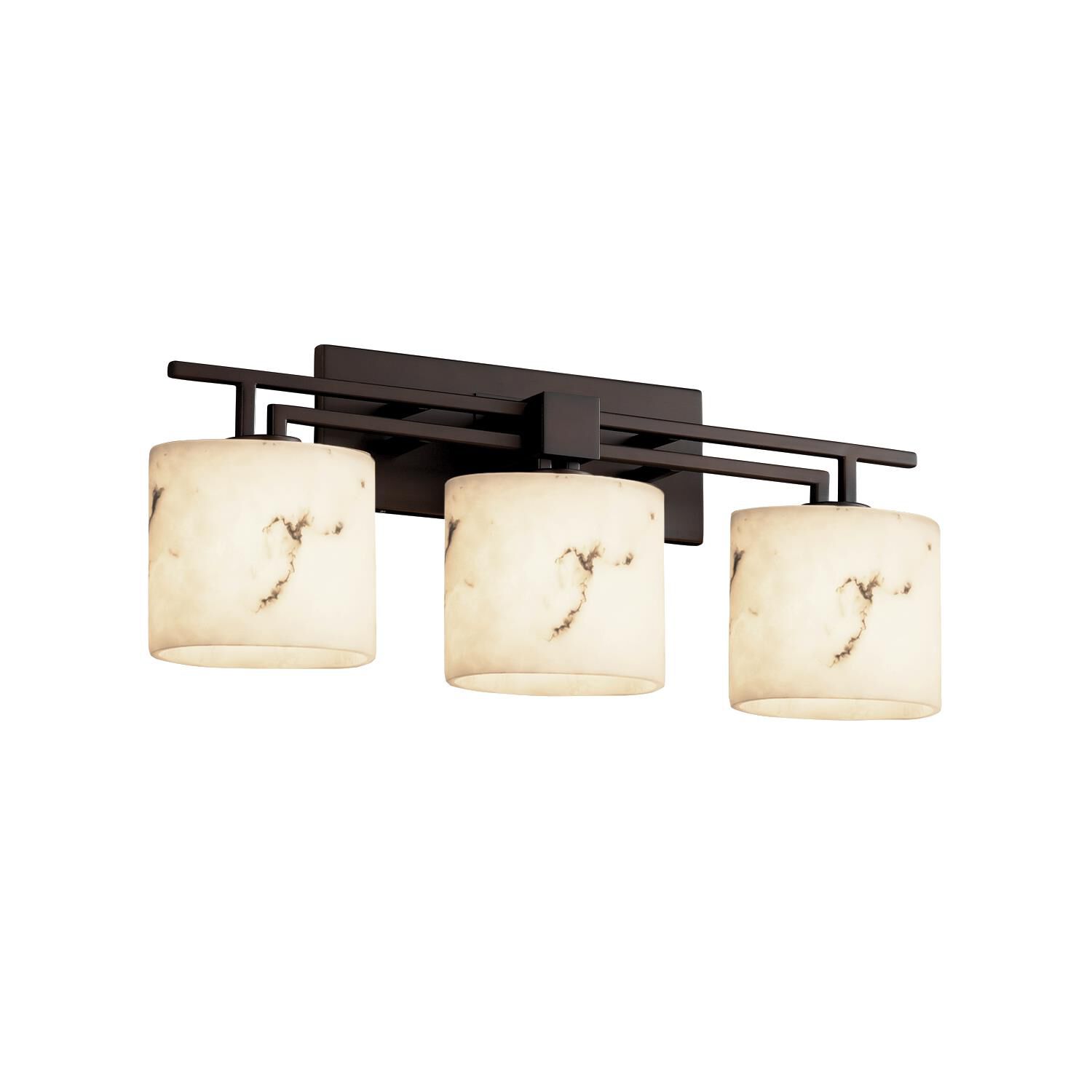 Shown in Dark Bronze finish and Faux Alabaster Resin glass and Oval (FAL) shade and Oval accent