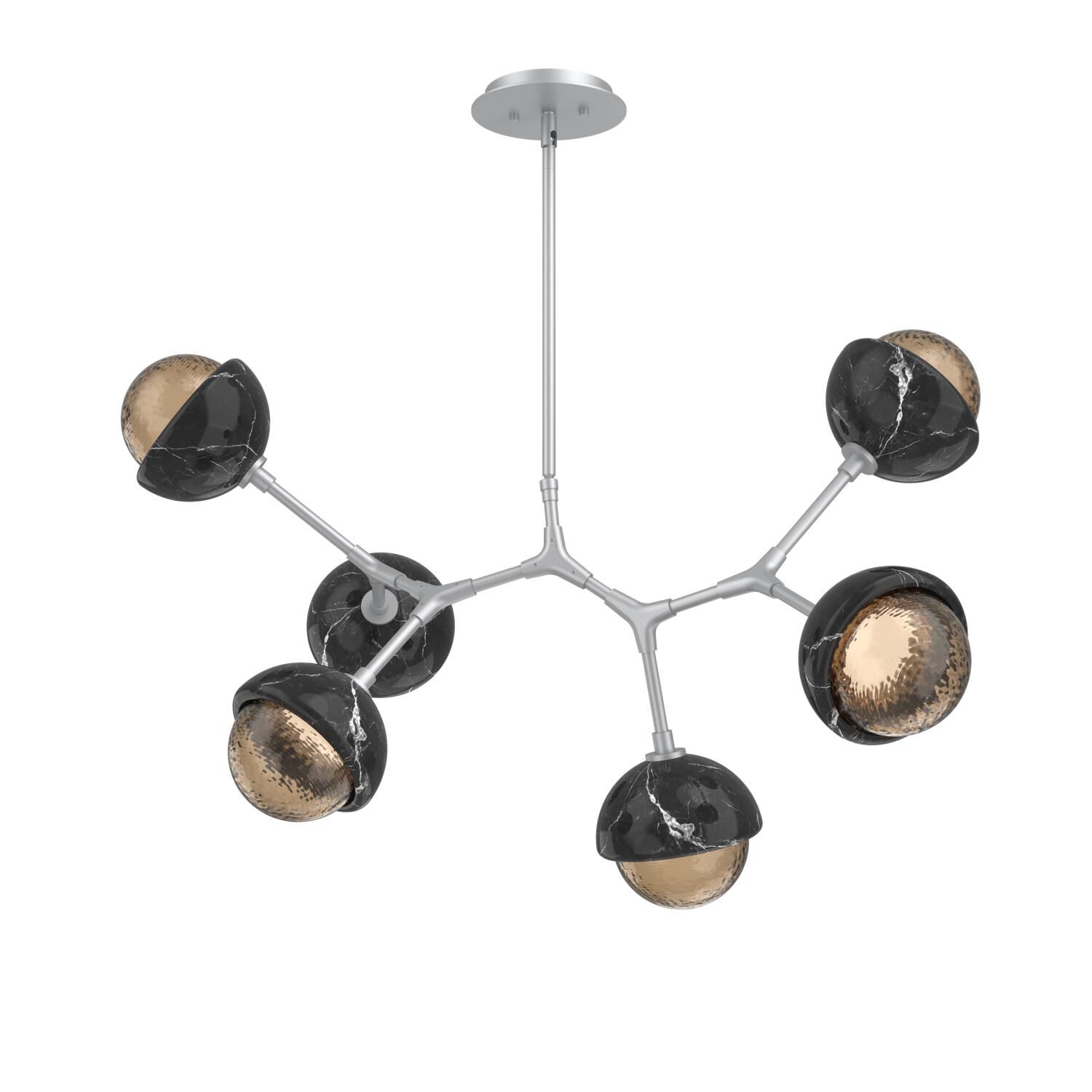 Shown in Classic Silver finish and Bronze glass and Black Marble accent
