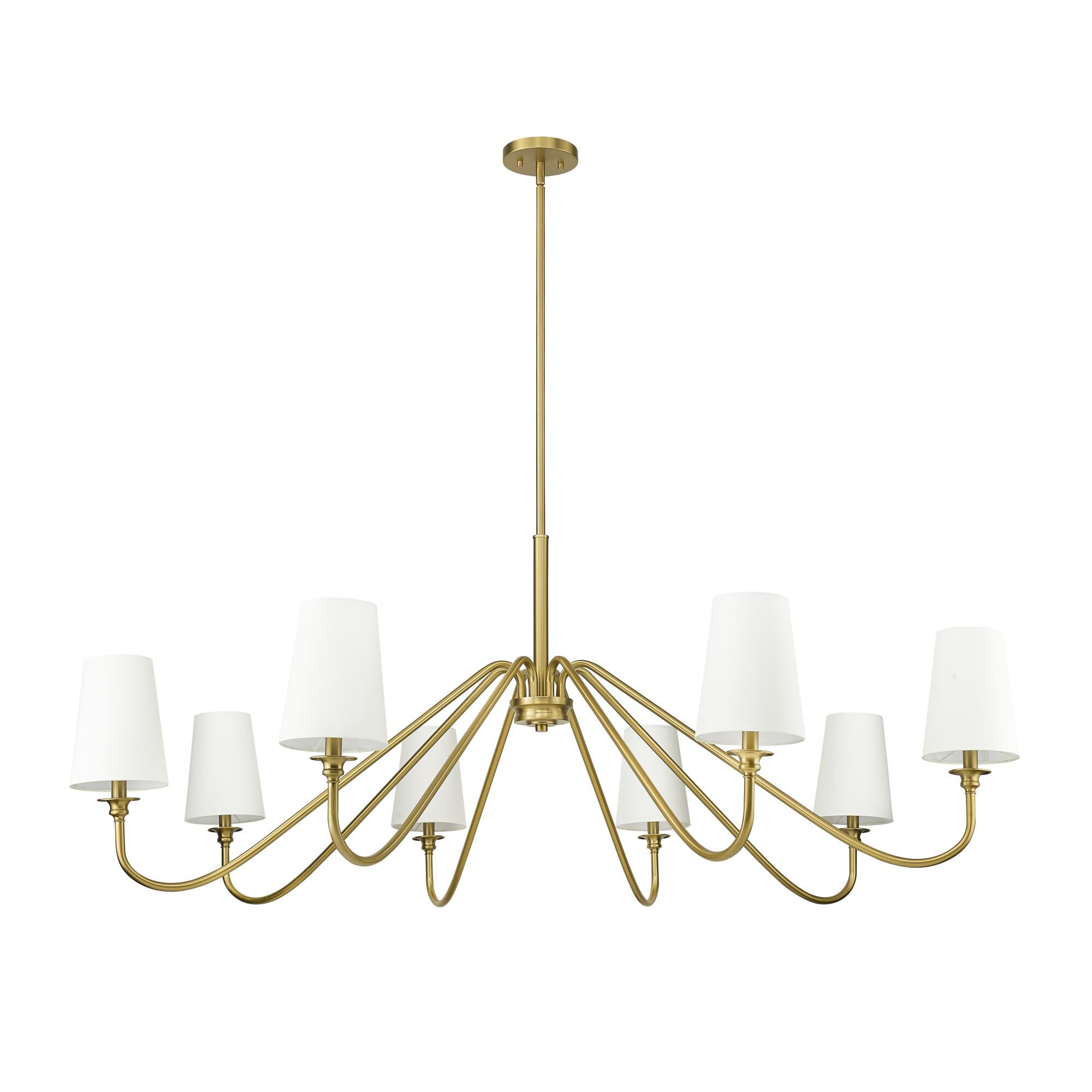 Shown in Modern Gold finish and White glass