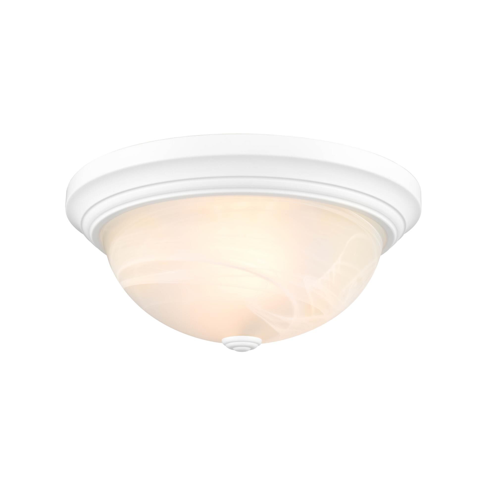 Shown in White finish and Faux Alabaster glass