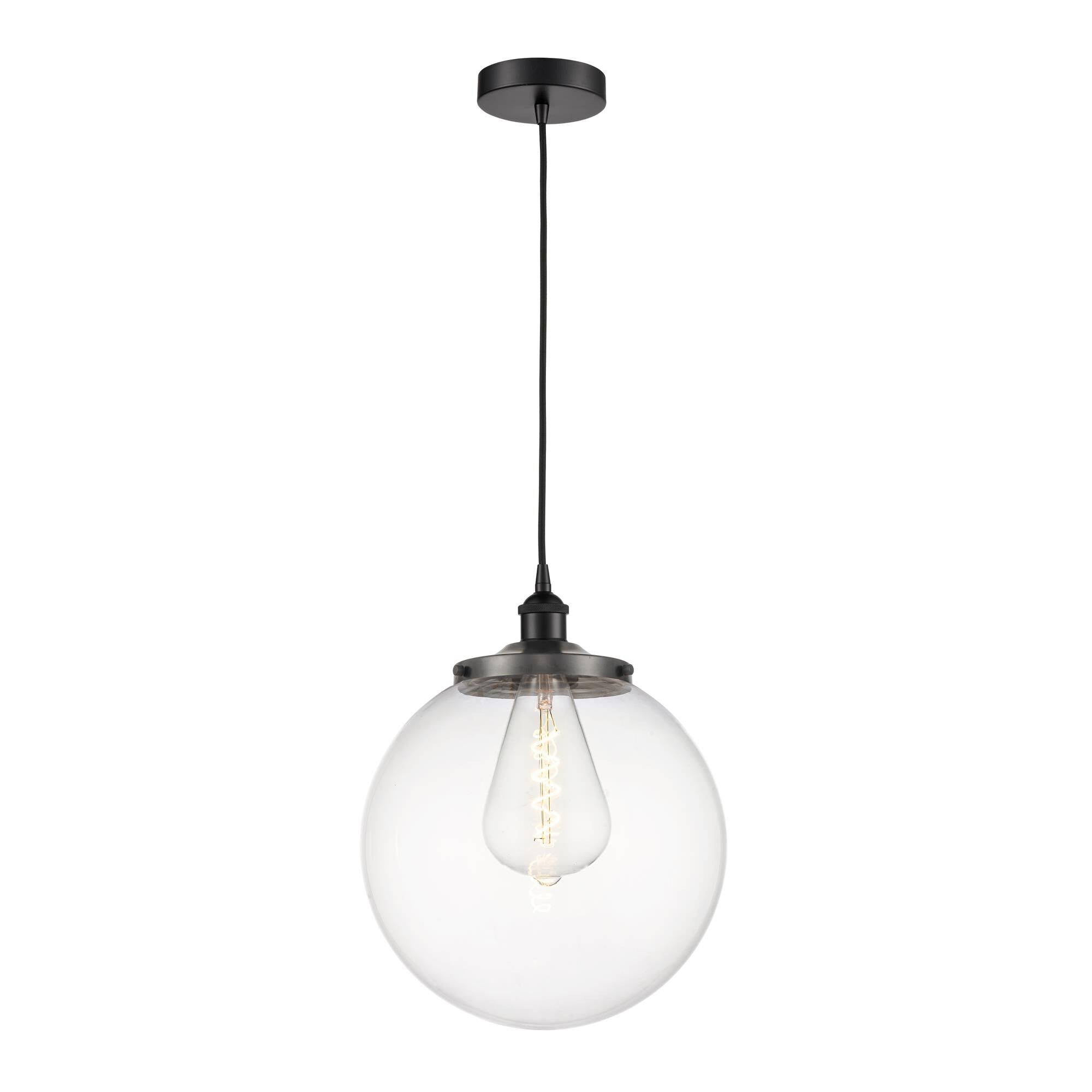 Shown in Matte Black finish and Clear glass