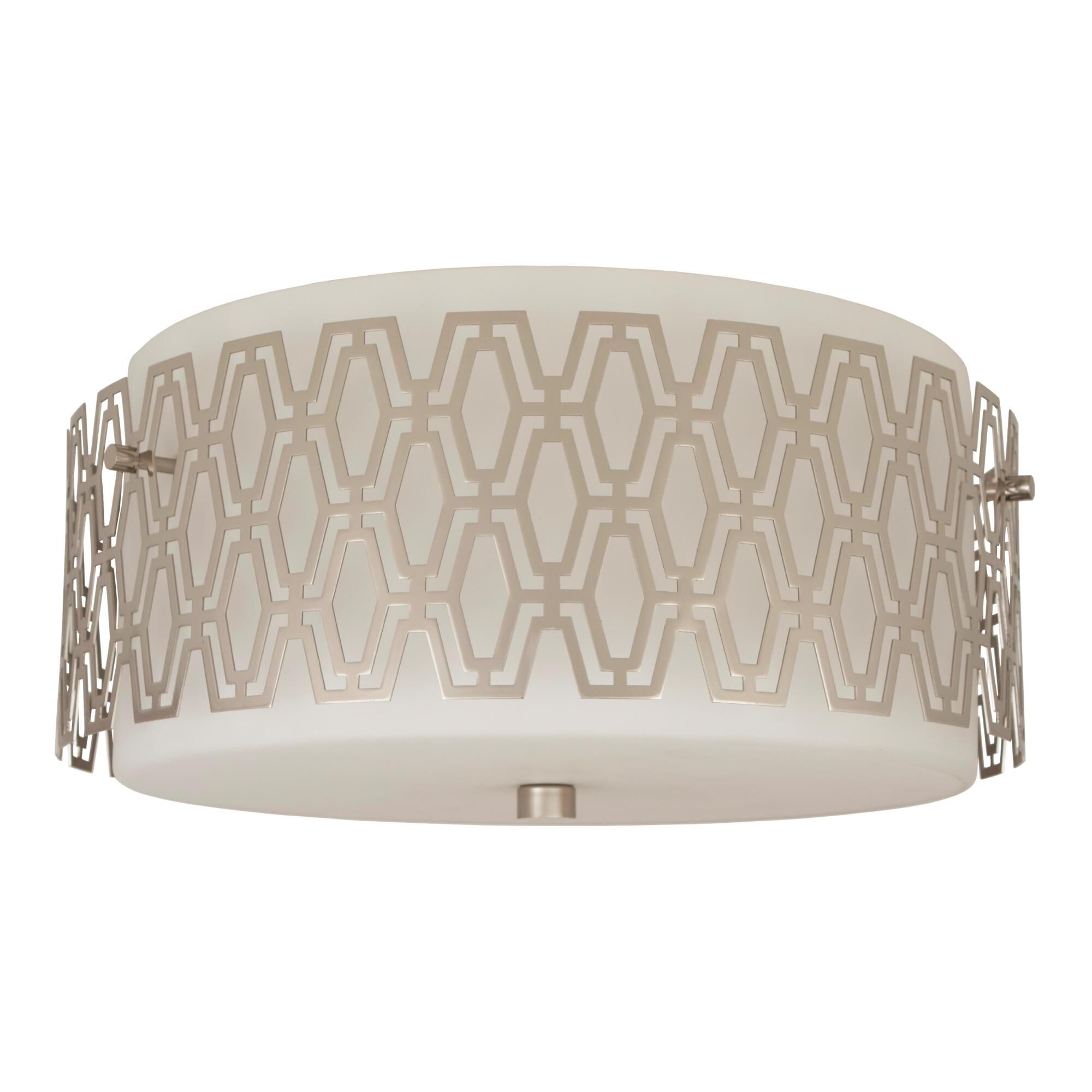 Shown in Polished Nickel finish and Frosted White glass