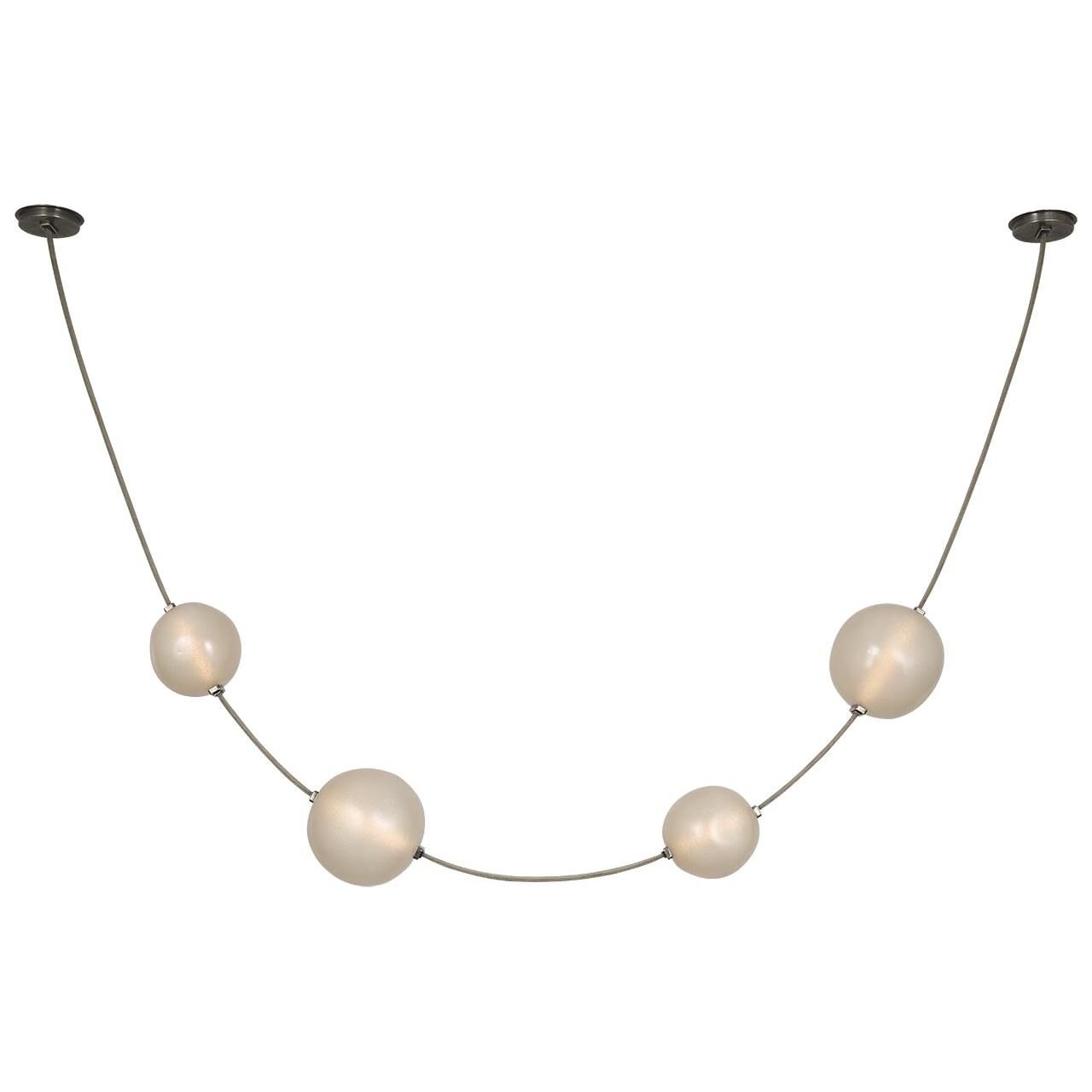 Shown in Ash Suede And Mottled Pewter finish and Fizzy Nude glass