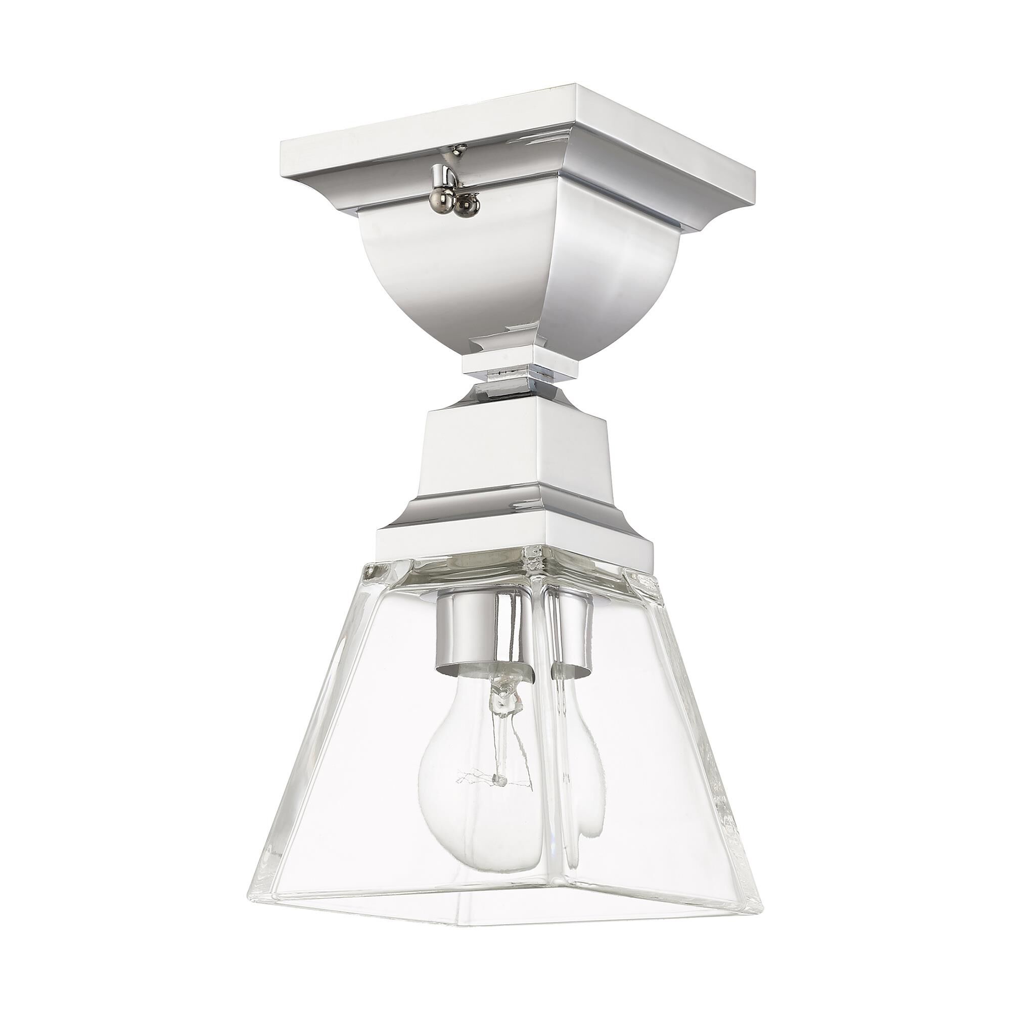 Shown in Polished Chrome finish and Clear glass and Clear Glass shade