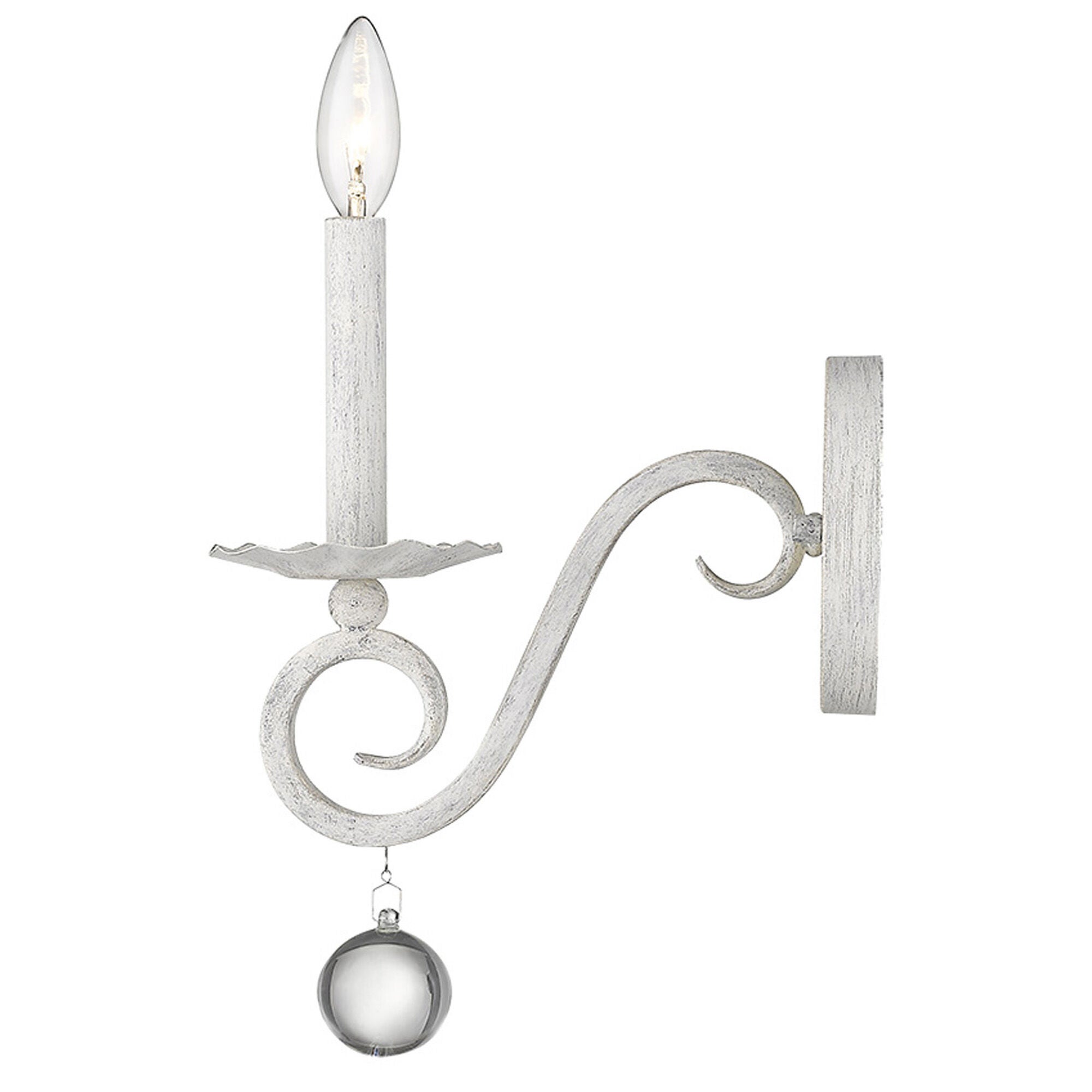 Shown in Country White finish and -- glass and -- shade