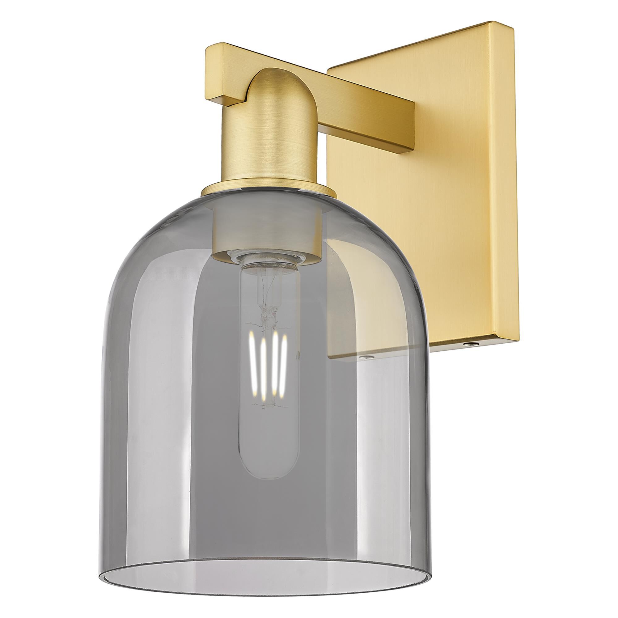 Shown in Satin Gold finish and Light Smoke glass