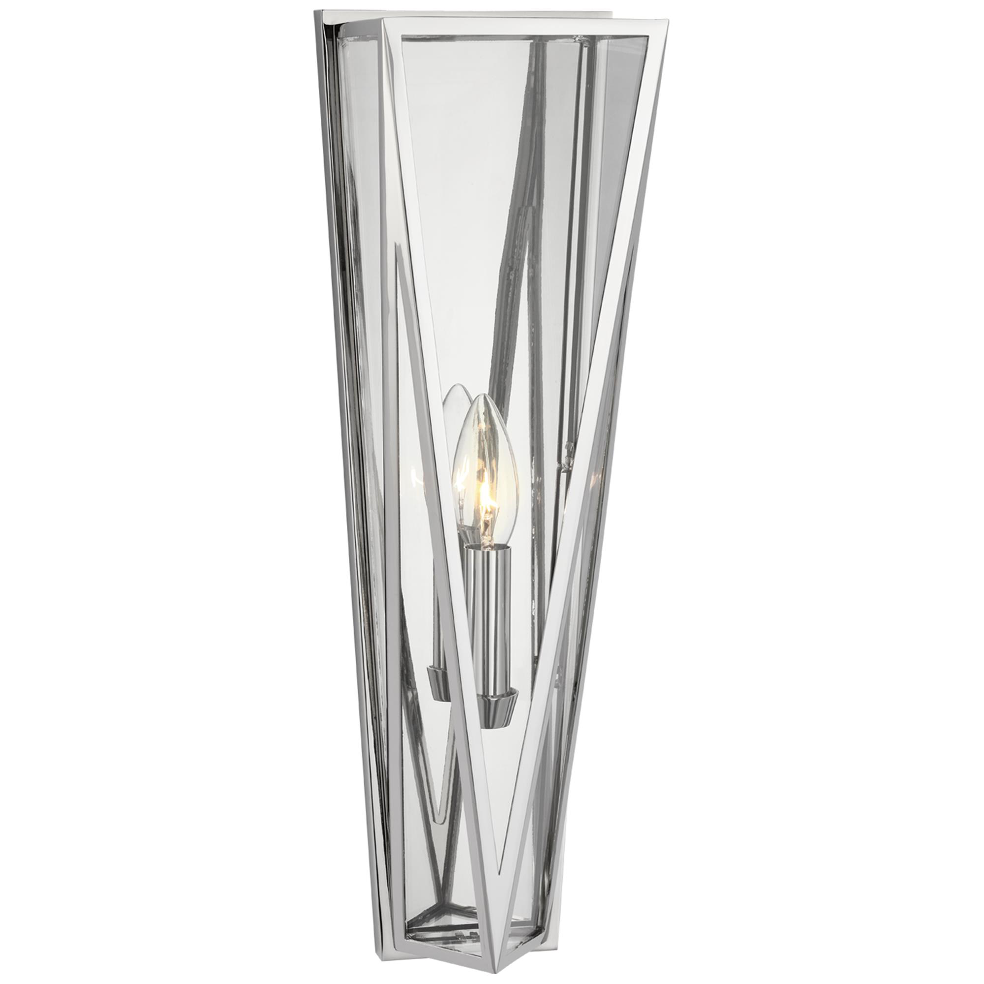 Shown in Polished Nickel finish and Clear glass