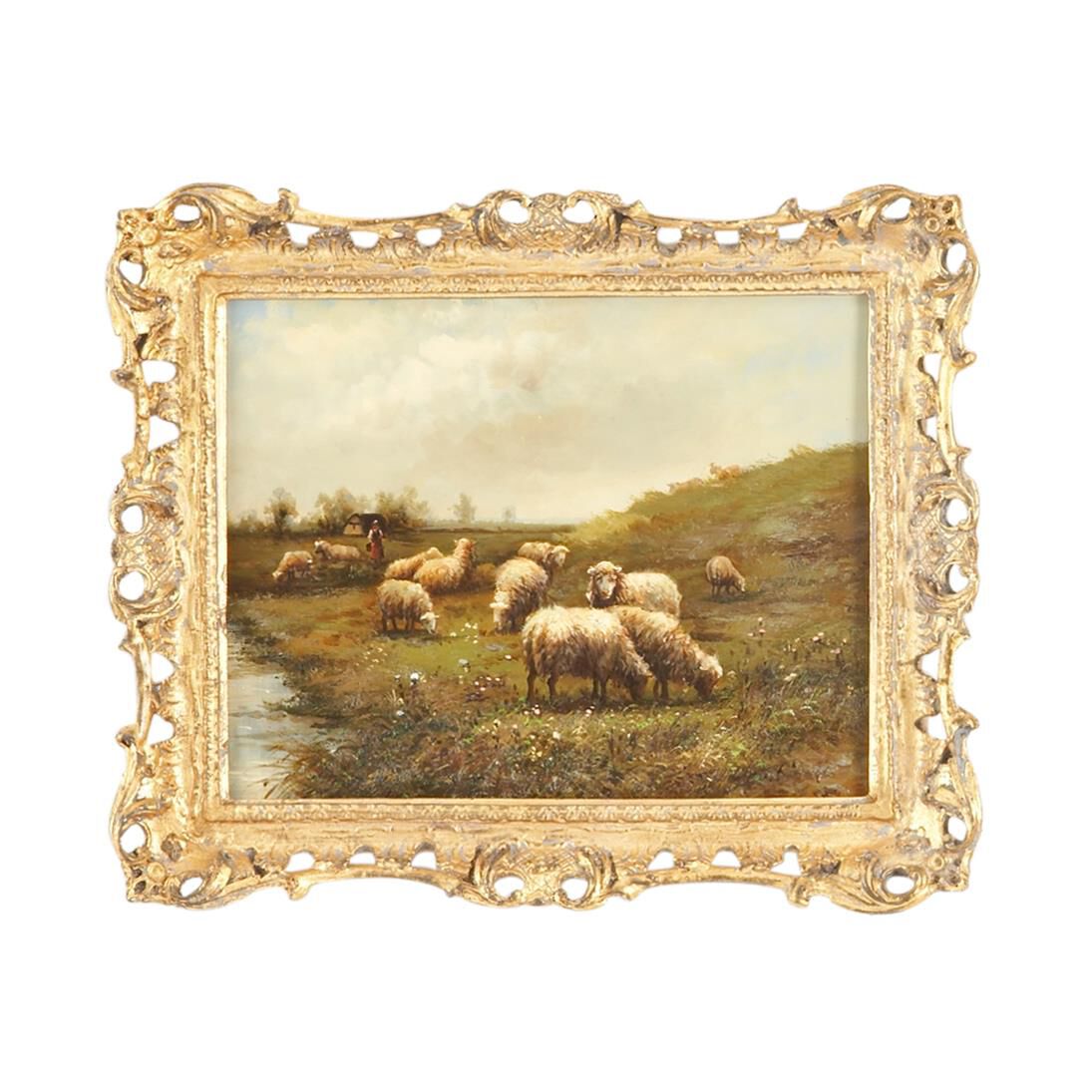 Sheep With Cottage Painting by Chelsea House