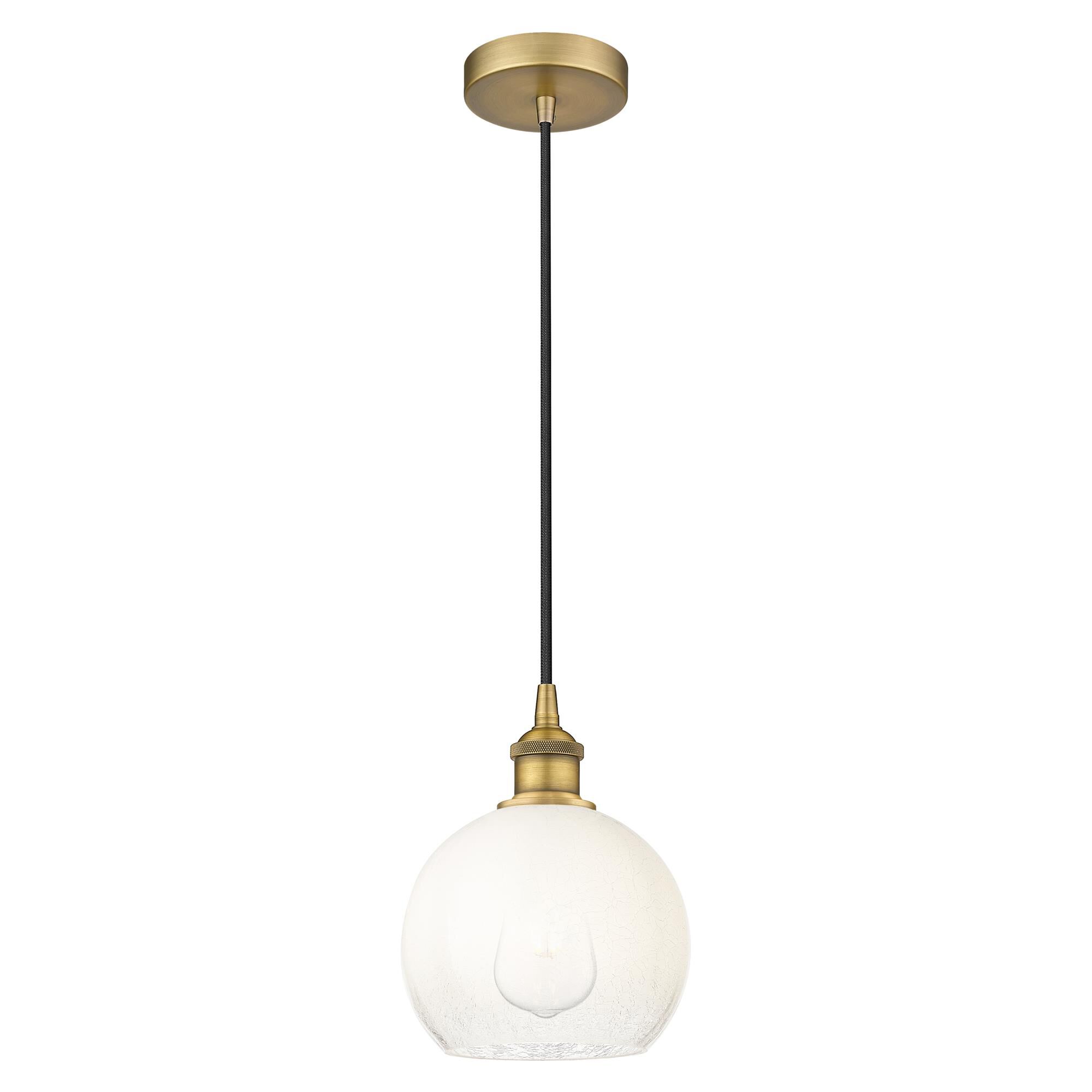 Shown in Brushed Brass finish and Opal glass