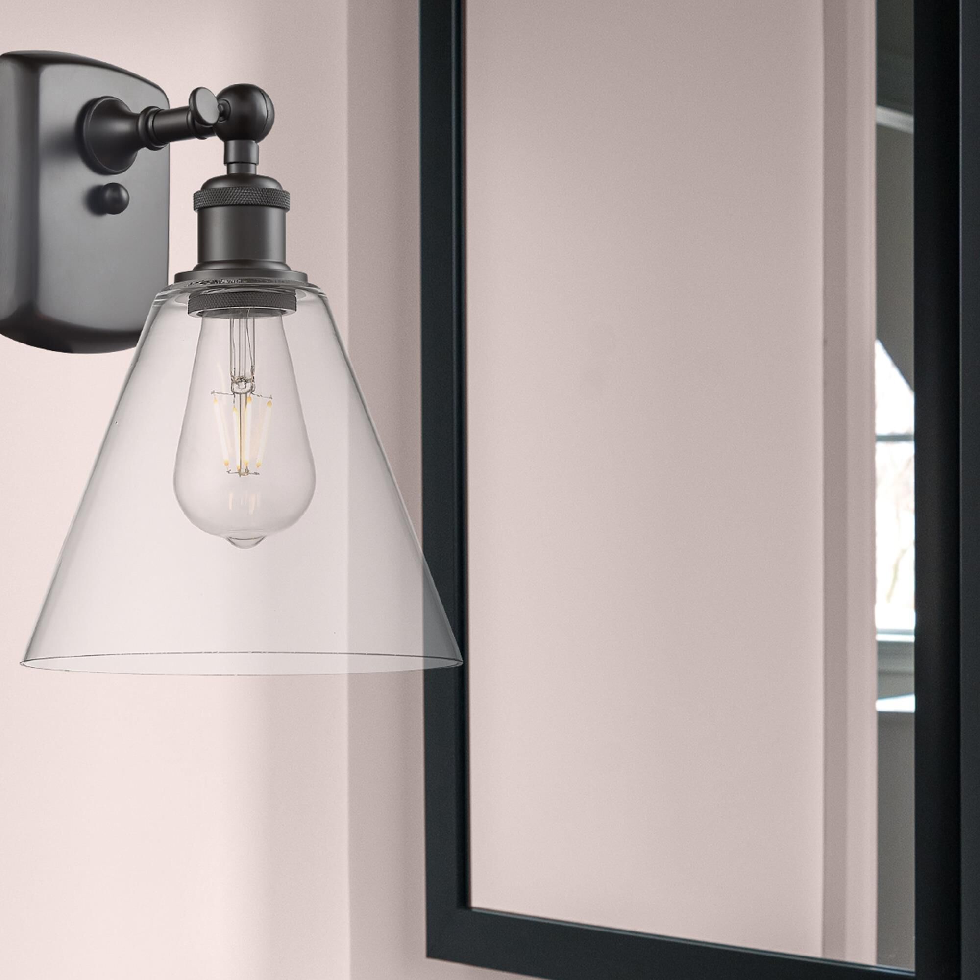 Shown in Oil Rubbed Bronze finish and Clear Ballston Cone glass and No Shade shade
