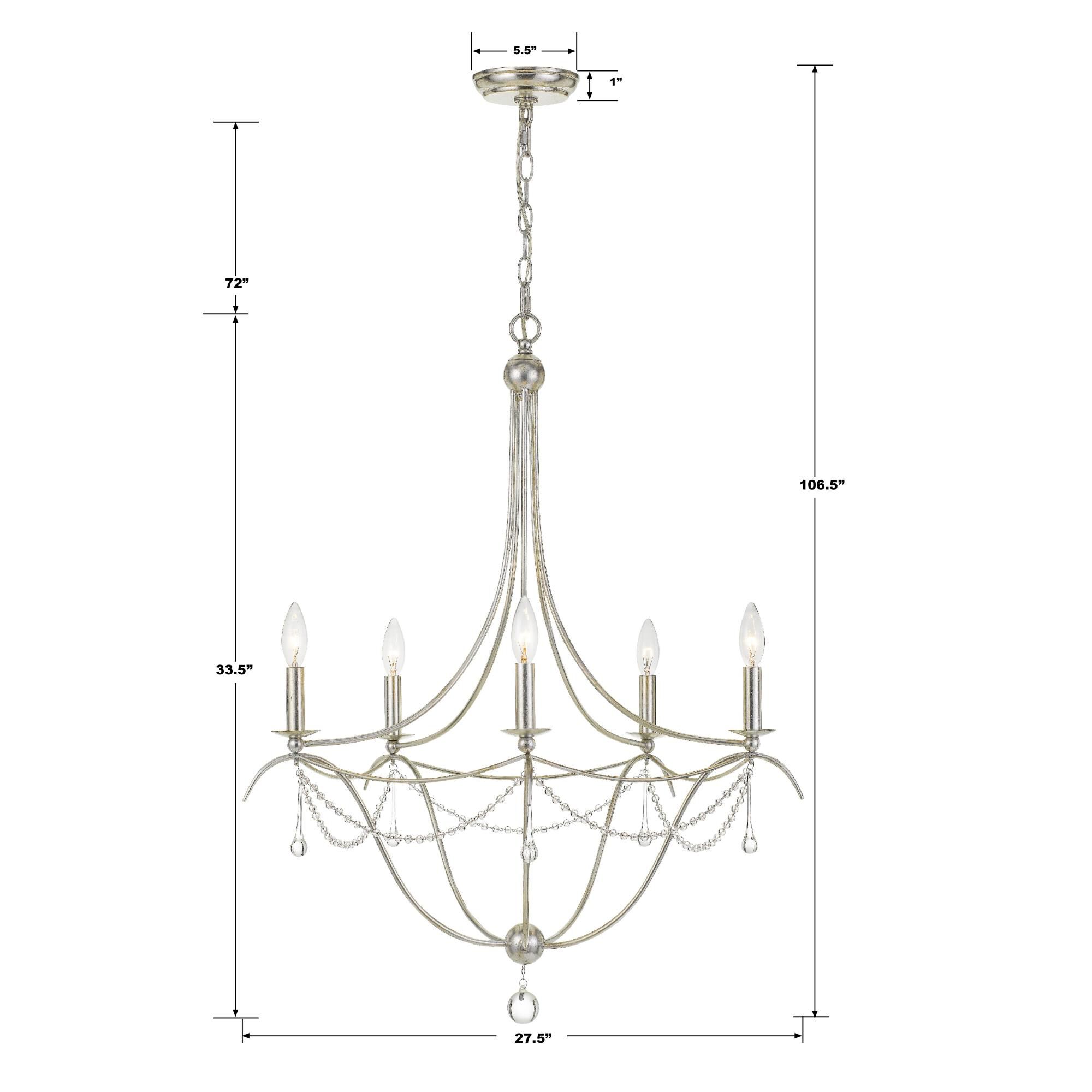 Metro 27 Inch 5 Light Chandelier by Crystorama