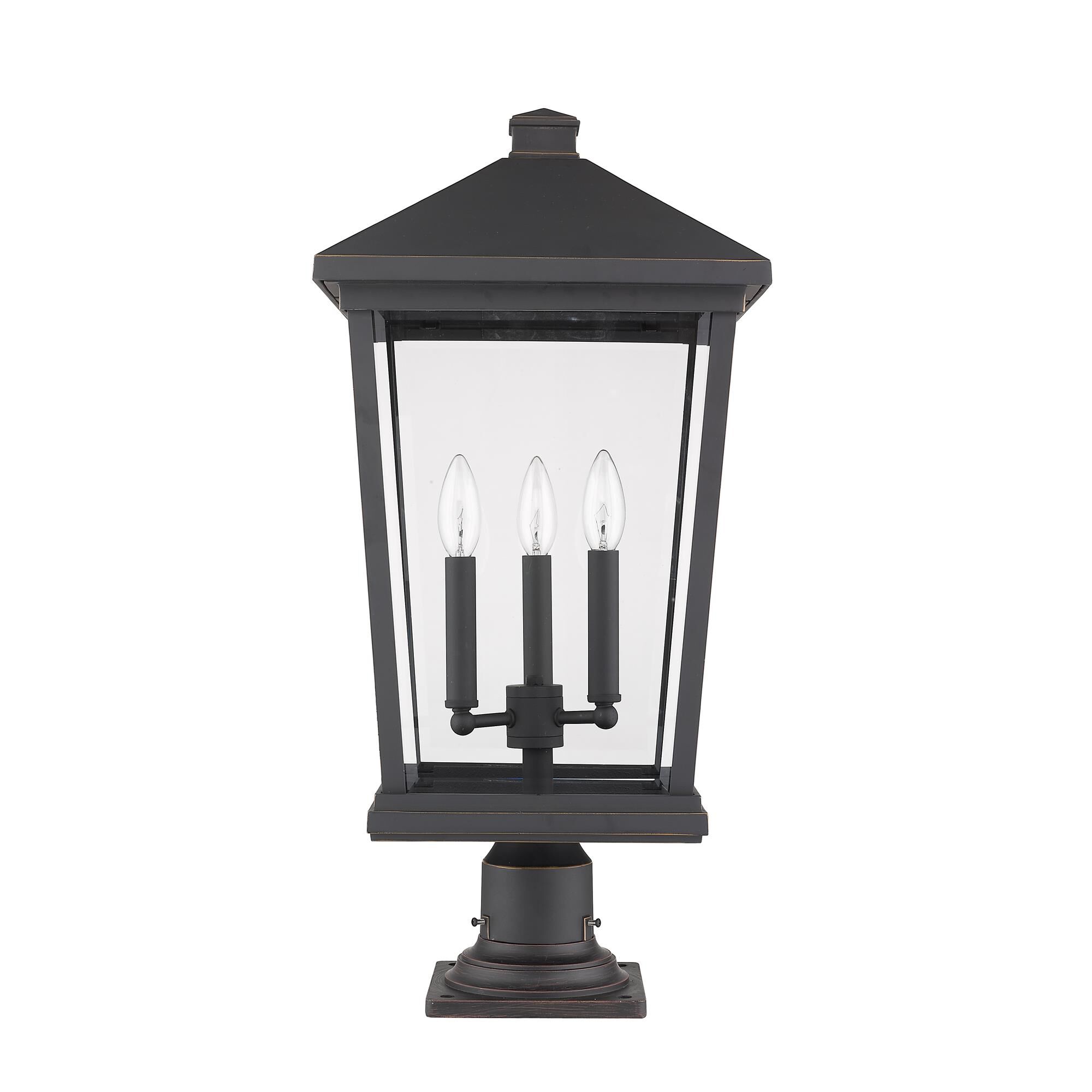 Beacon 25 Inch Tall 3 Light Outdoor Pier Lamp by Z-Lite
