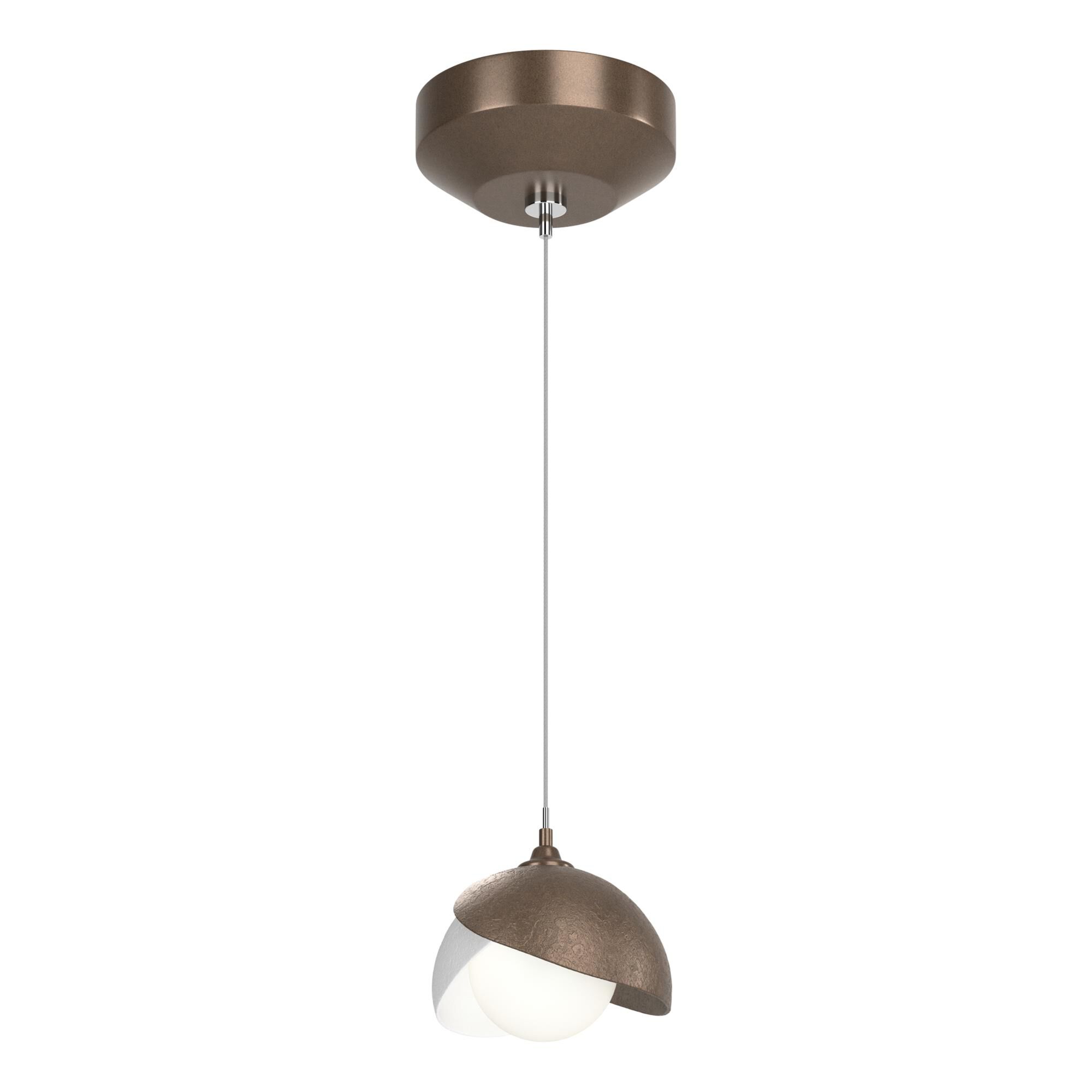 Shown in Bronze finish and Opal glass and White accent