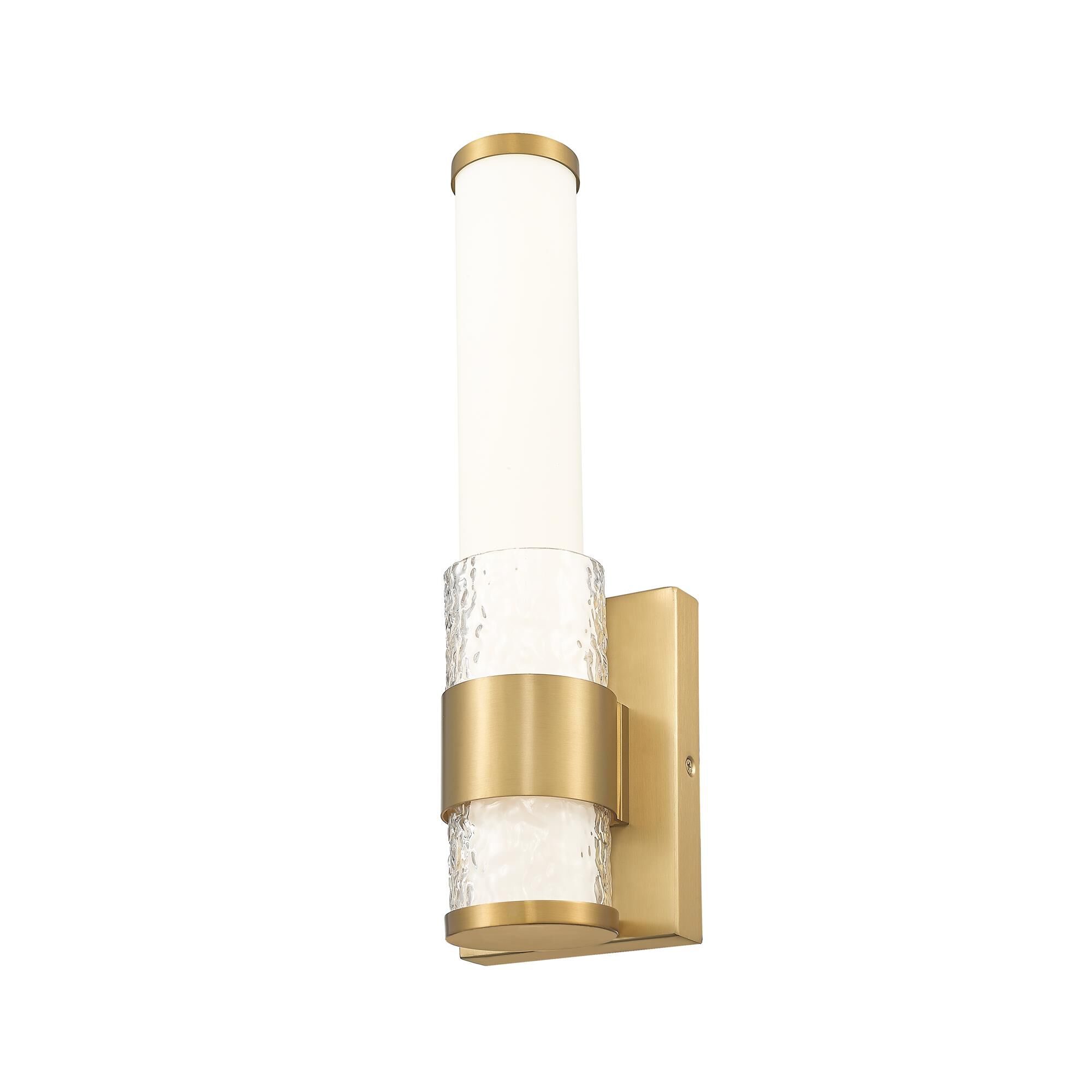 Shown in Modern Gold finish and Matte Opal glass and Matte Opal shade