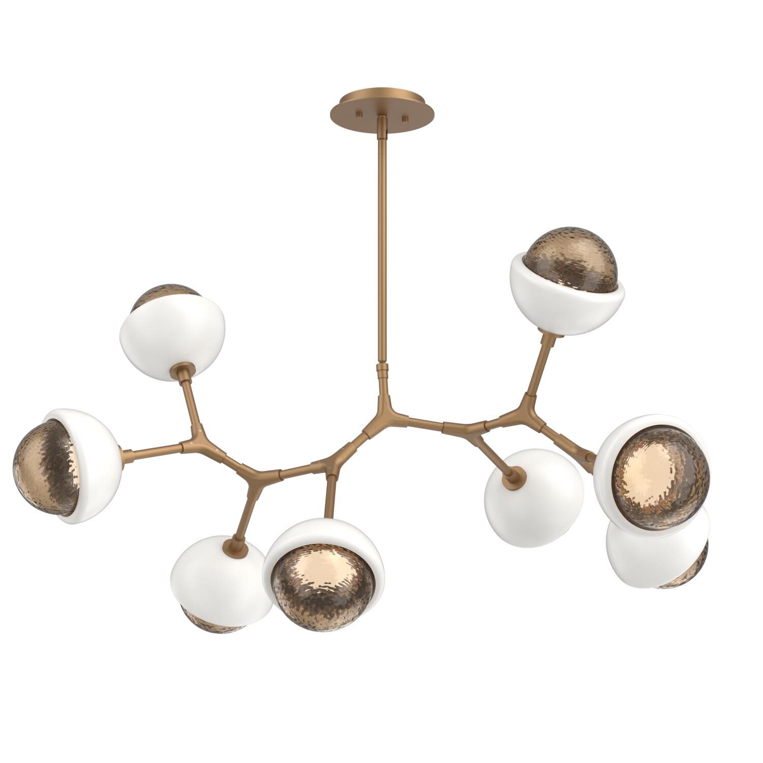Shown in Novel Brass finish and Bronze glass and Salt White accent